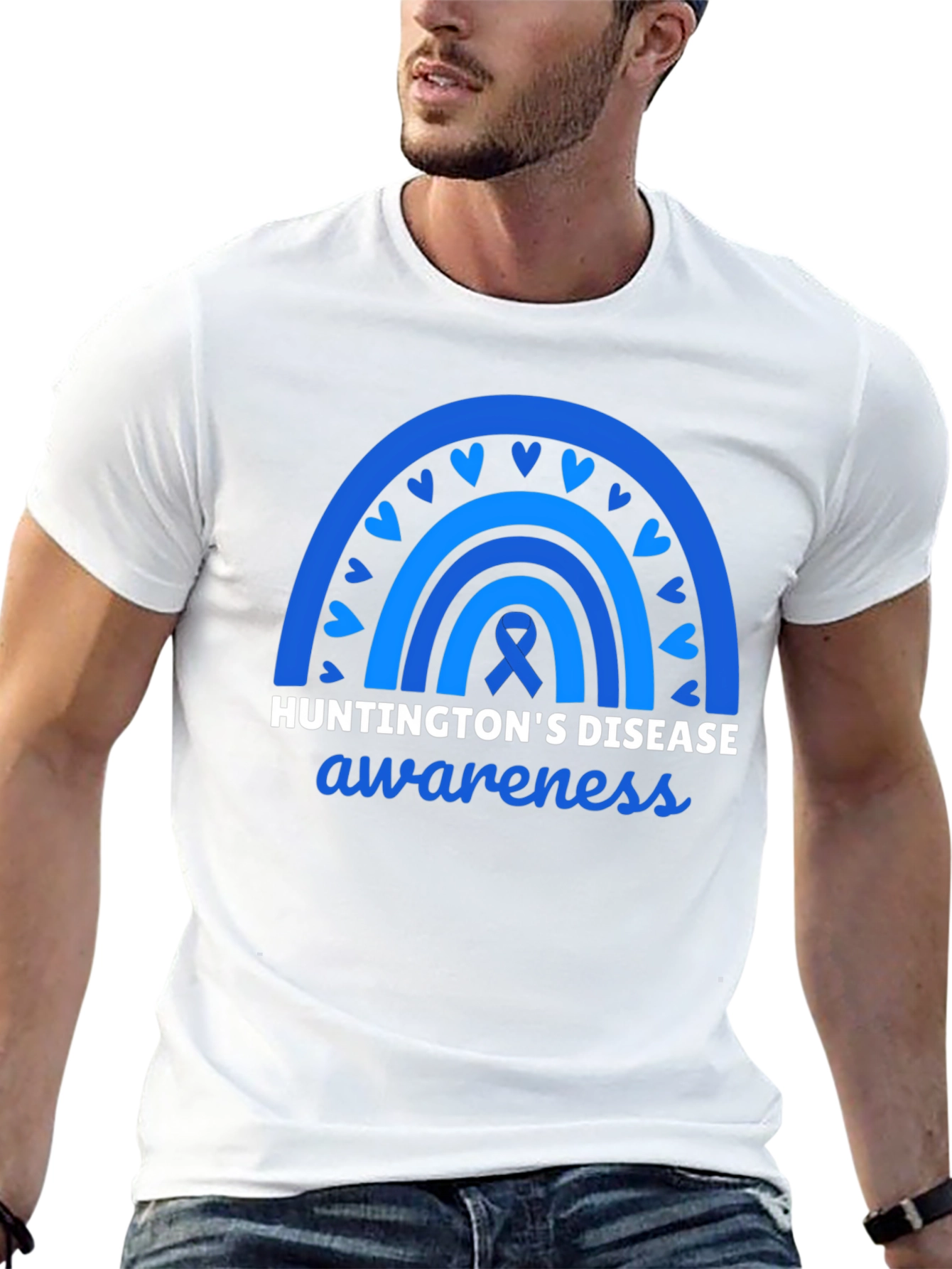 Huntingtons Disease Awareness Tee - Blue Rainbow