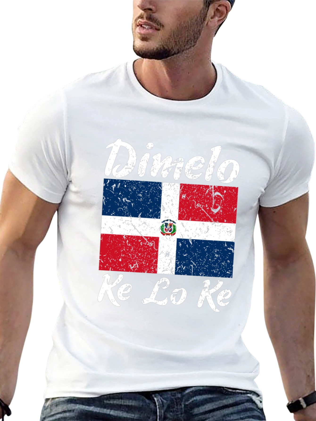 Dominican Republic Flag T-Shirt Dimelo Ke Lo Ke