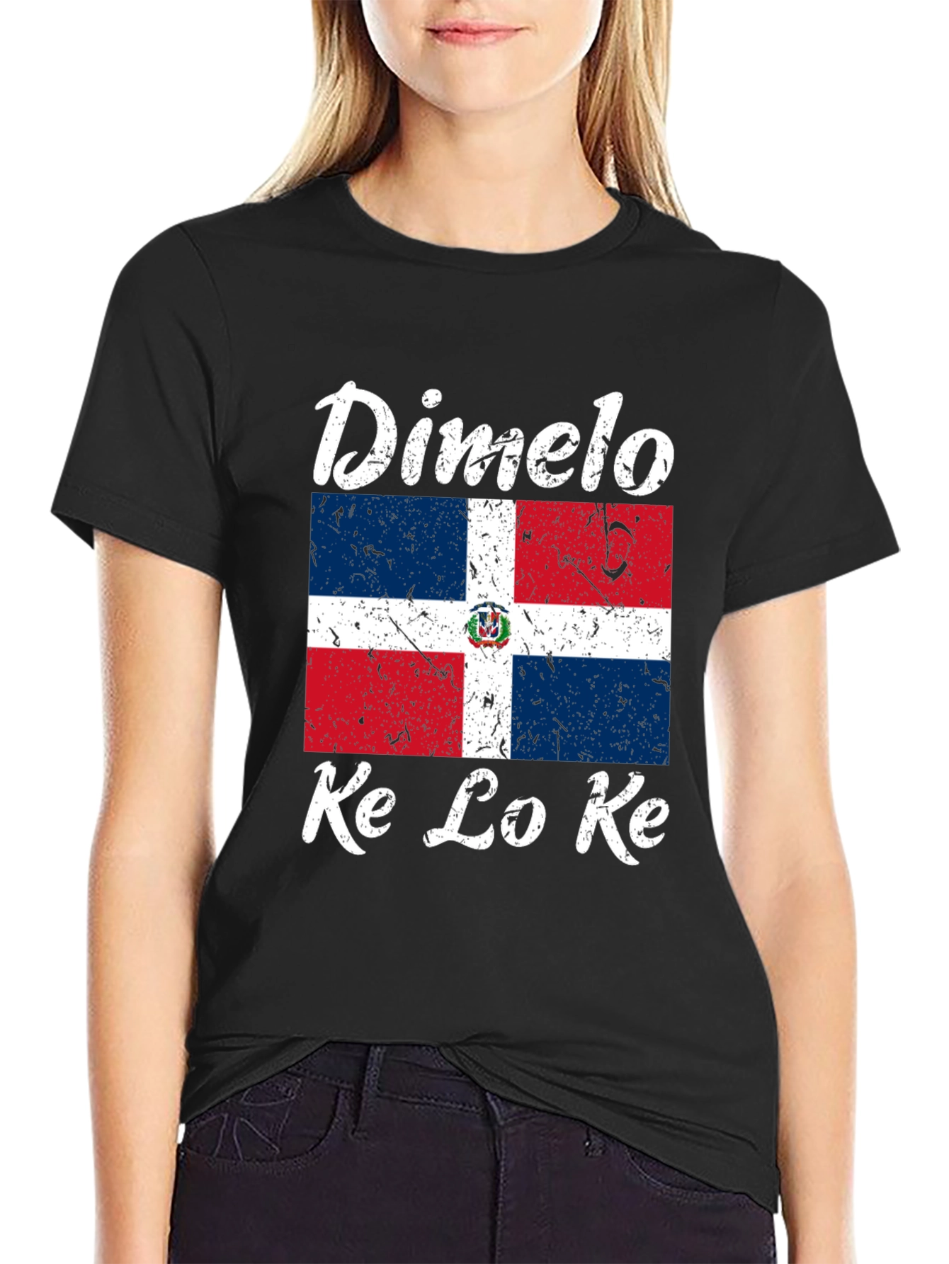 Dominican Republic Flag T-Shirt Dimelo Ke Lo Ke