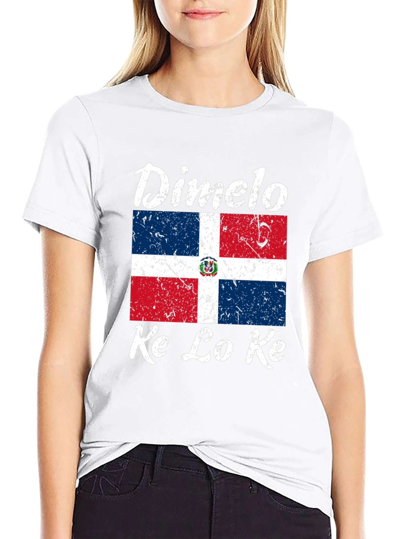 Dominican Republic Flag T-Shirt Dimelo Ke Lo Ke