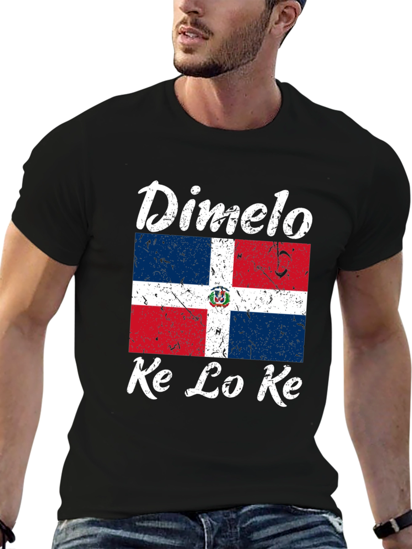 Dominican Republic Flag T-Shirt Dimelo Ke Lo Ke