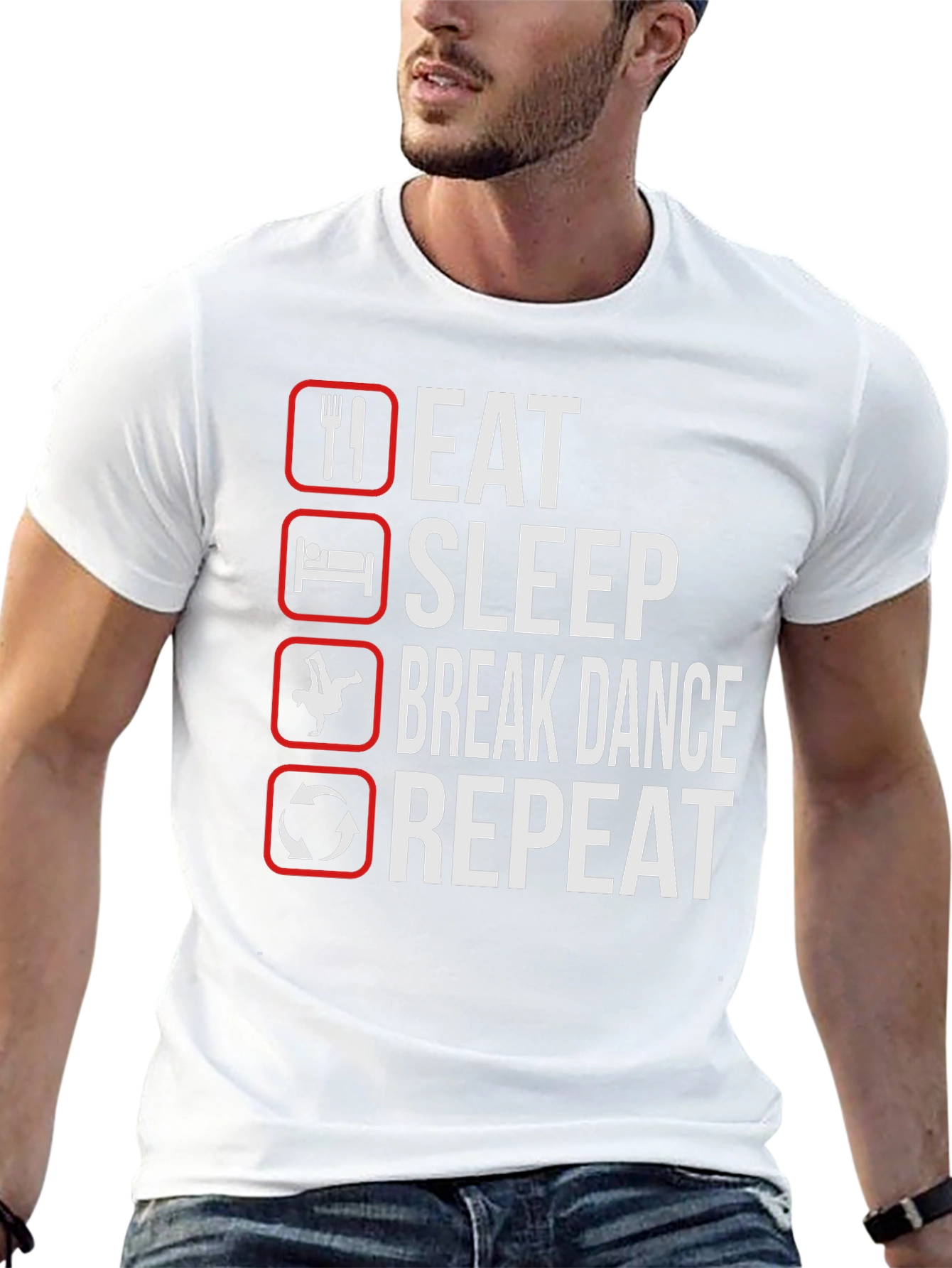 Eat Sleep Break Dance Repeat Black T-Shirt