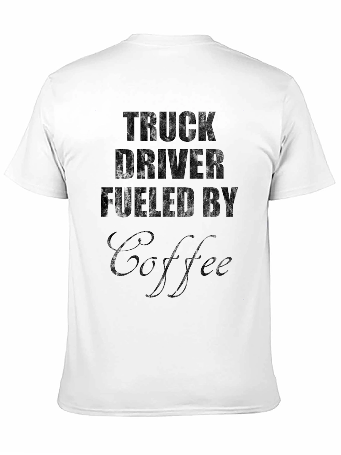 Truck Driver Fueled by Coffee Black T-Shirt