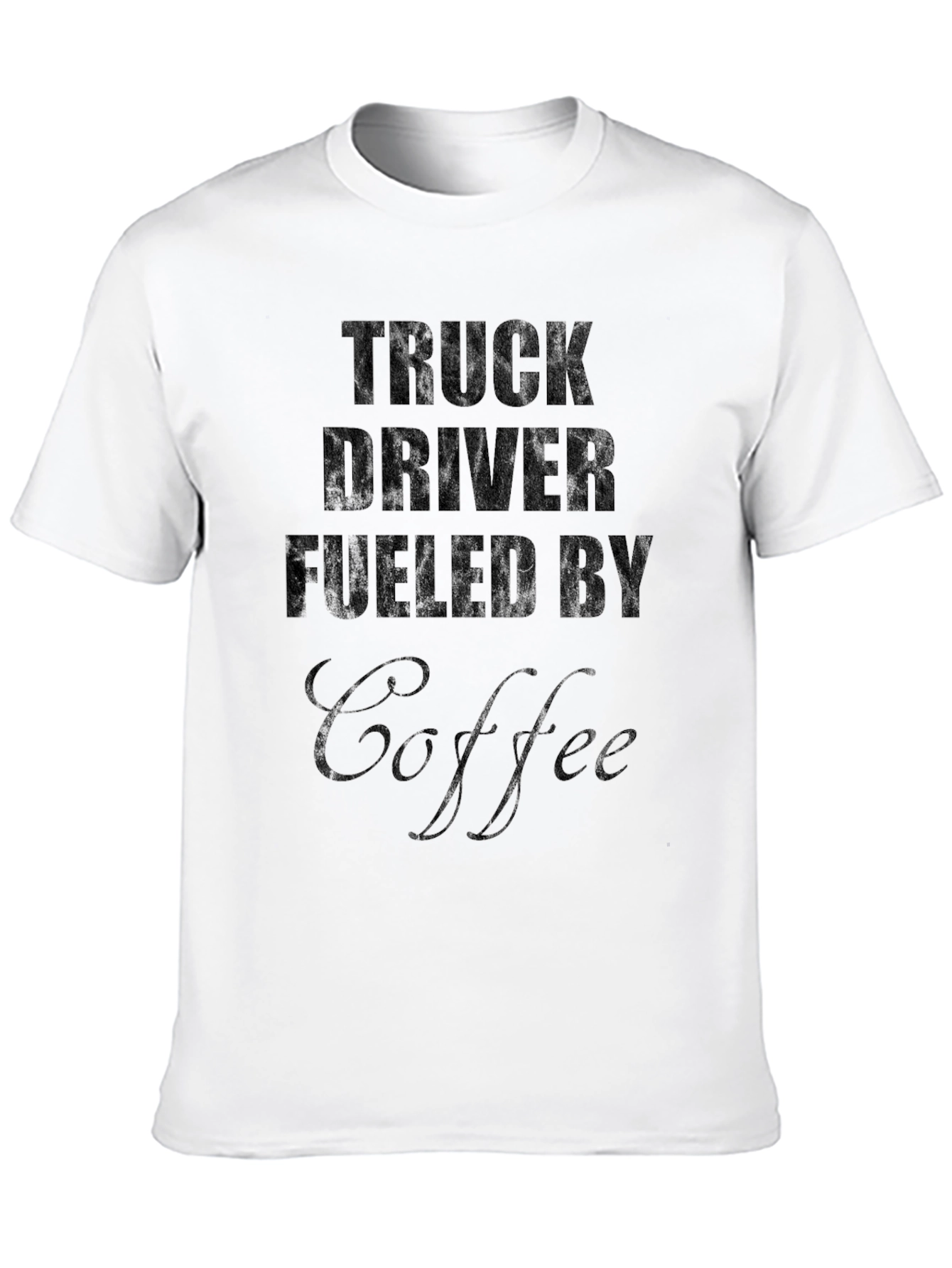 Truck Driver Fueled by Coffee Black T-Shirt