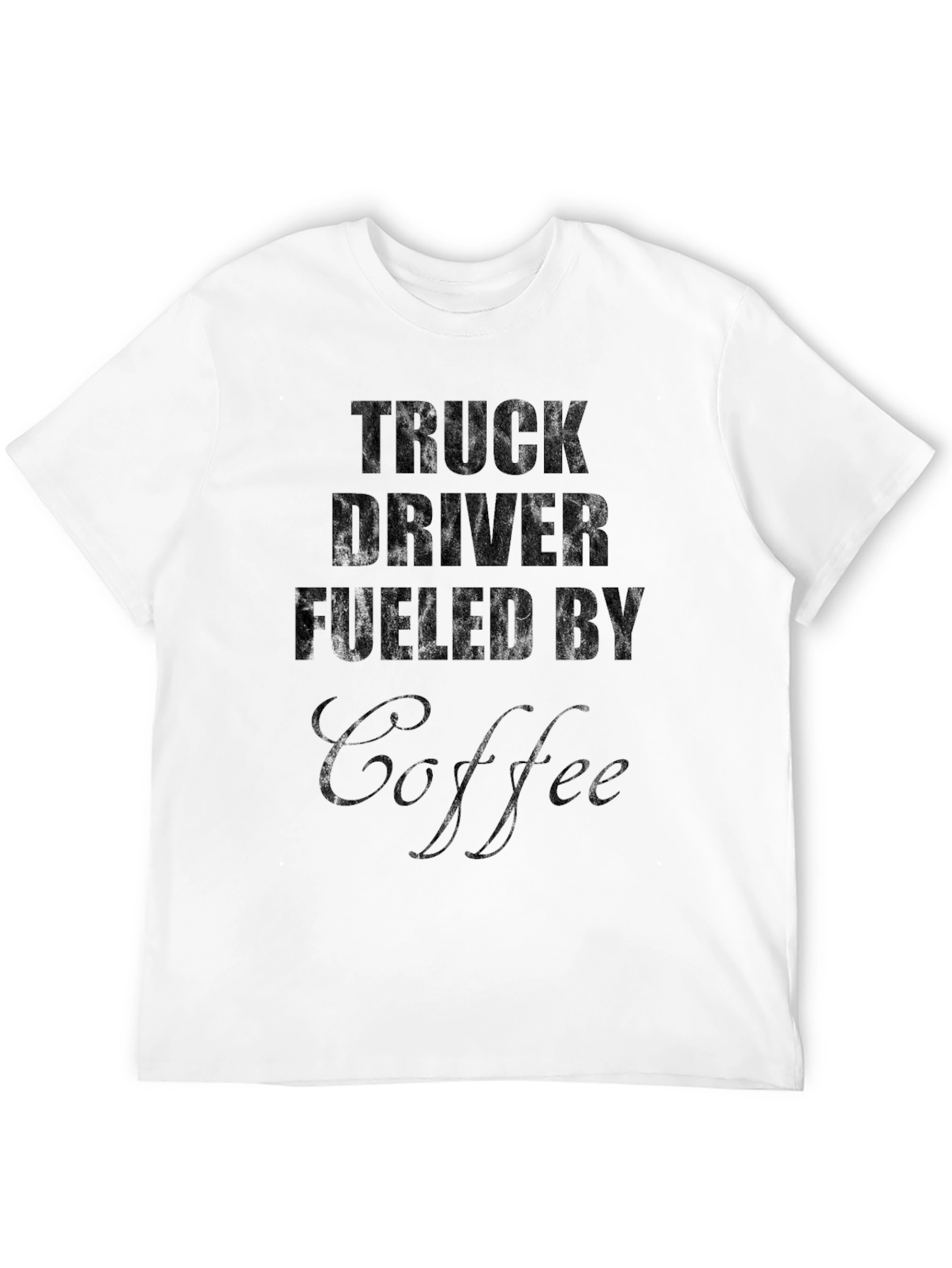 Truck Driver Fueled by Coffee Black T-Shirt
