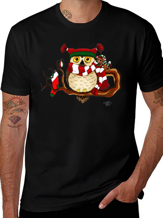 Festive Owl Christmas T-Shirt