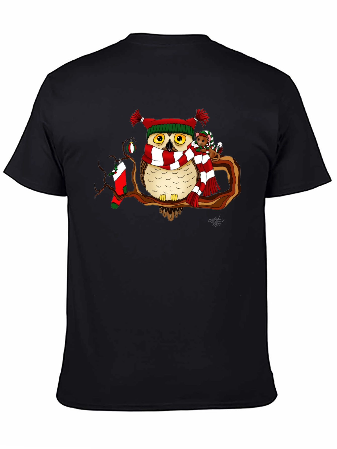 Festive Owl Christmas T-Shirt