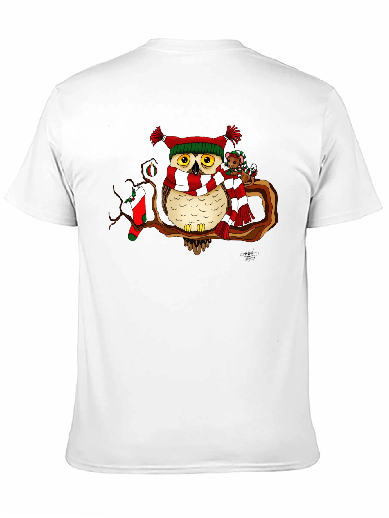 Festive Owl Christmas T-Shirt