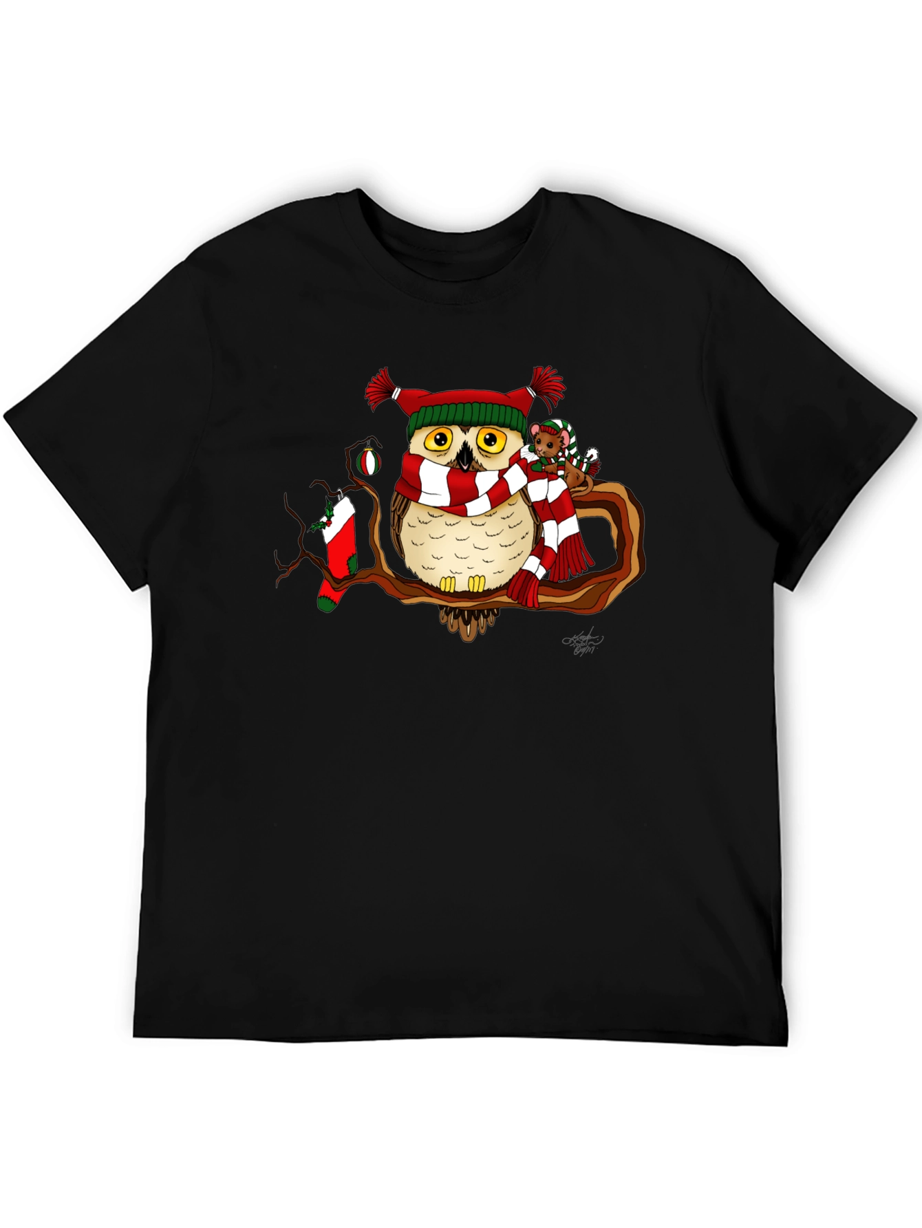 Festive Owl Christmas T-Shirt