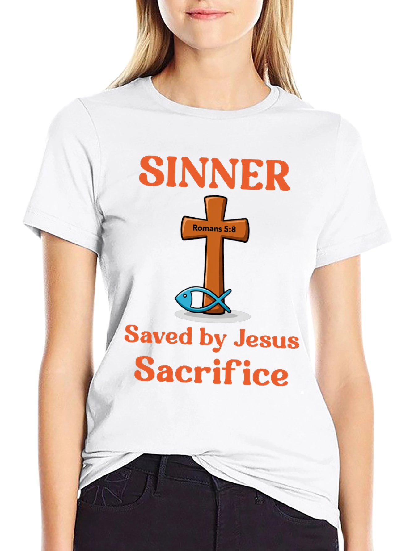 Sinner Saved by Jesus Sacrifice Graphic T-Shirt