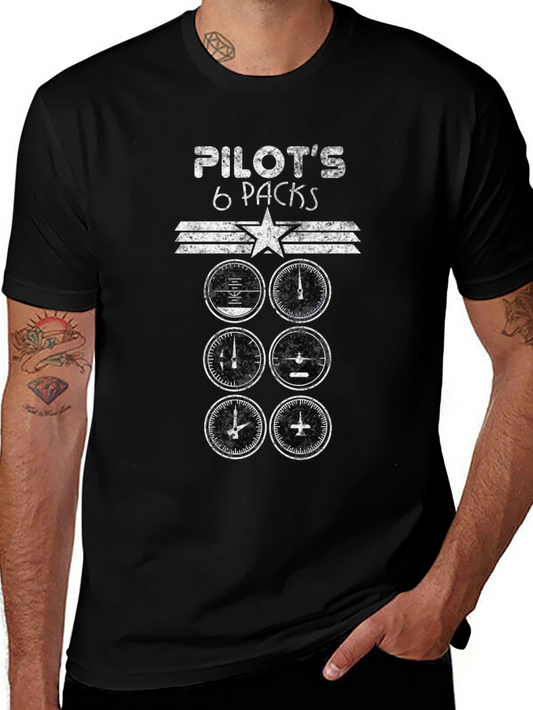 Pilots 6 Packs T-Shirt - Aviation Humor Tee