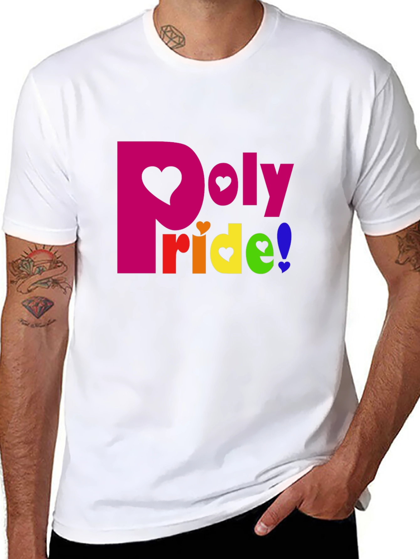 Poly Pride T-Shirt: Heart Graphic LGBTQ+ Tee