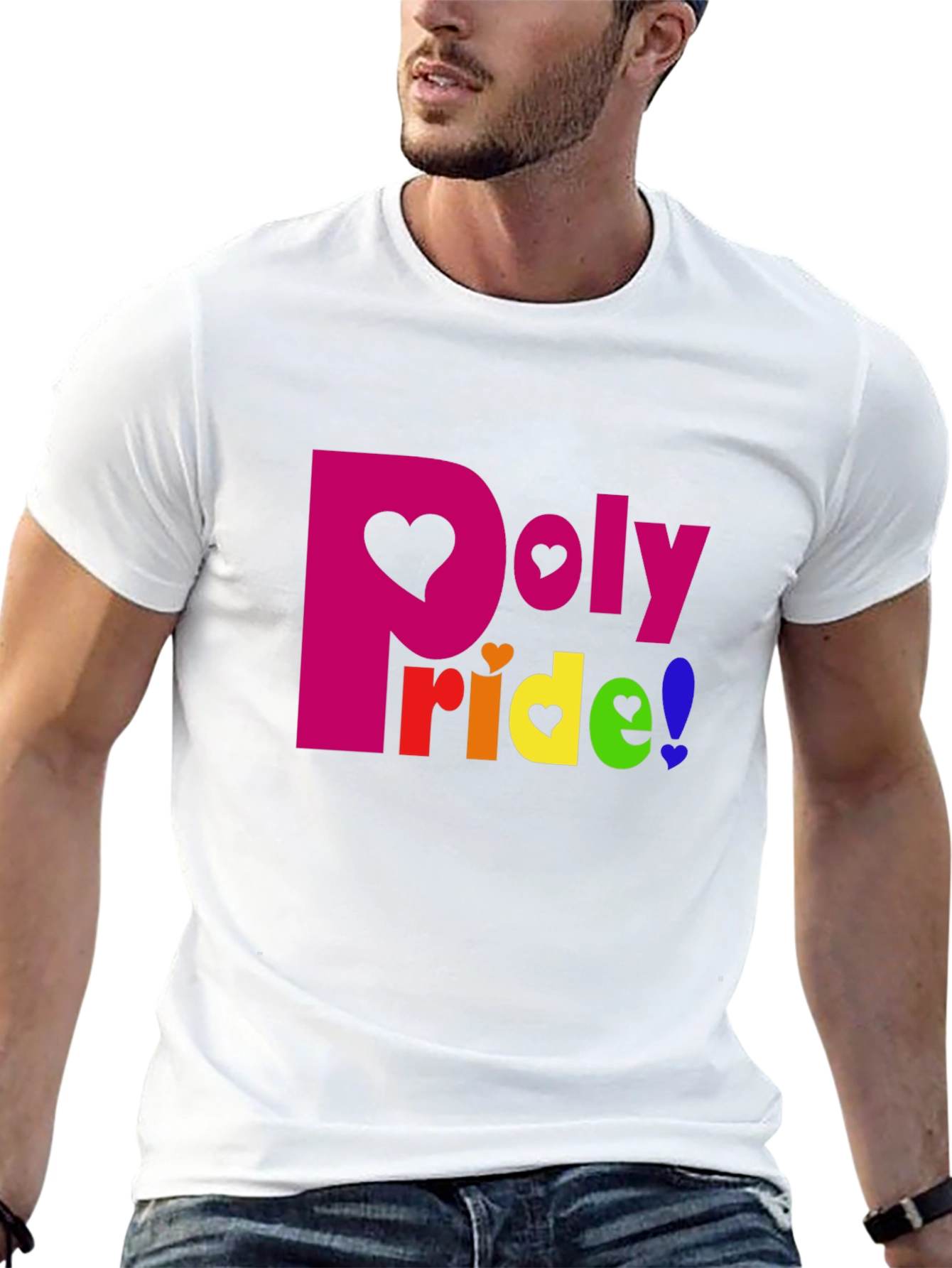 Poly Pride T-Shirt: Heart Graphic LGBTQ+ Tee