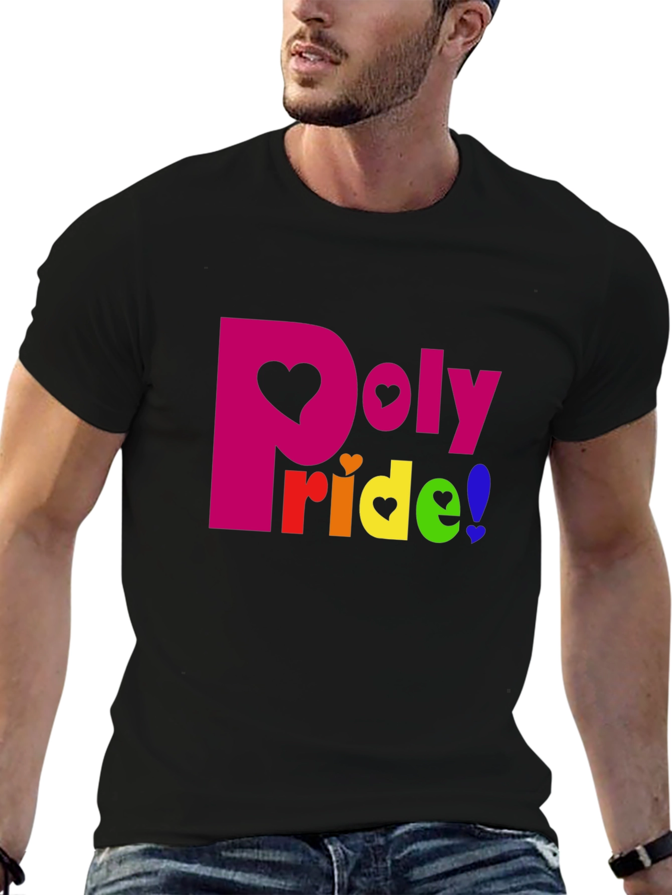 Poly Pride T-Shirt: Heart Graphic LGBTQ+ Tee