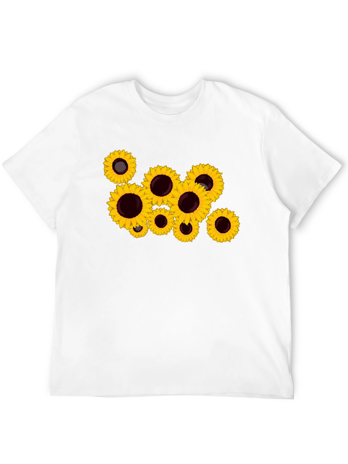 Sunflower Print Black T-Shirt