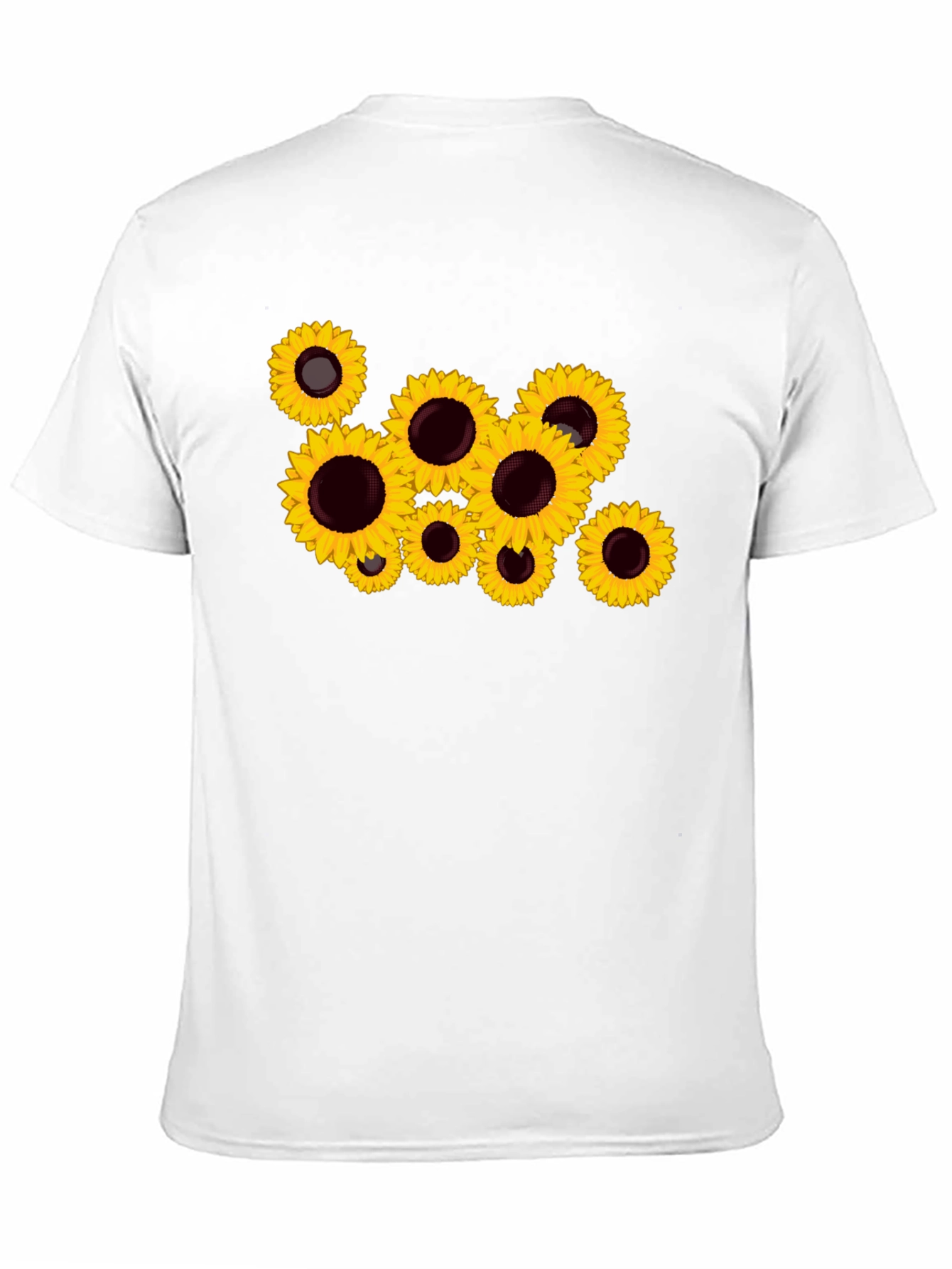 Sunflower Print Black T-Shirt