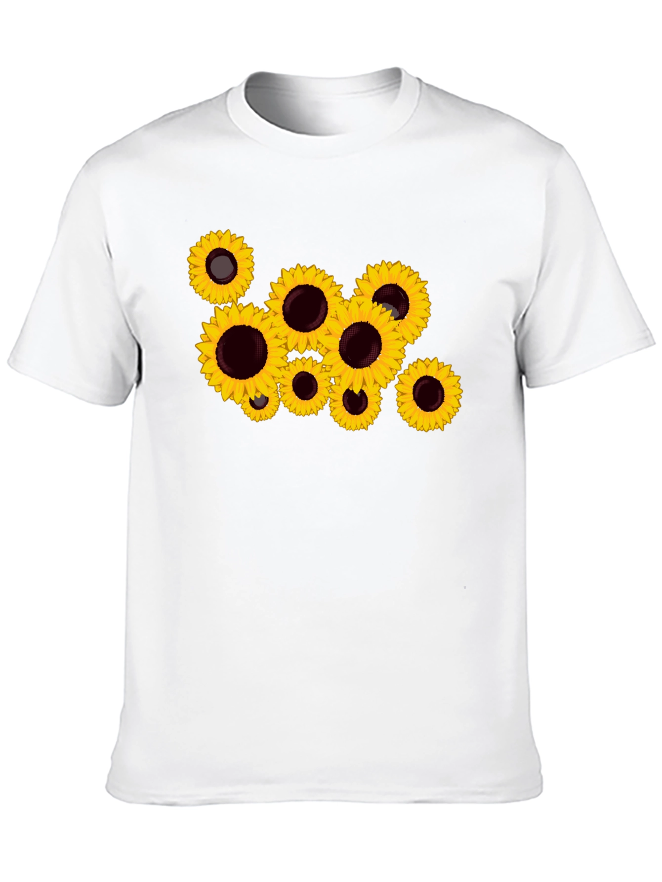 Sunflower Print Black T-Shirt