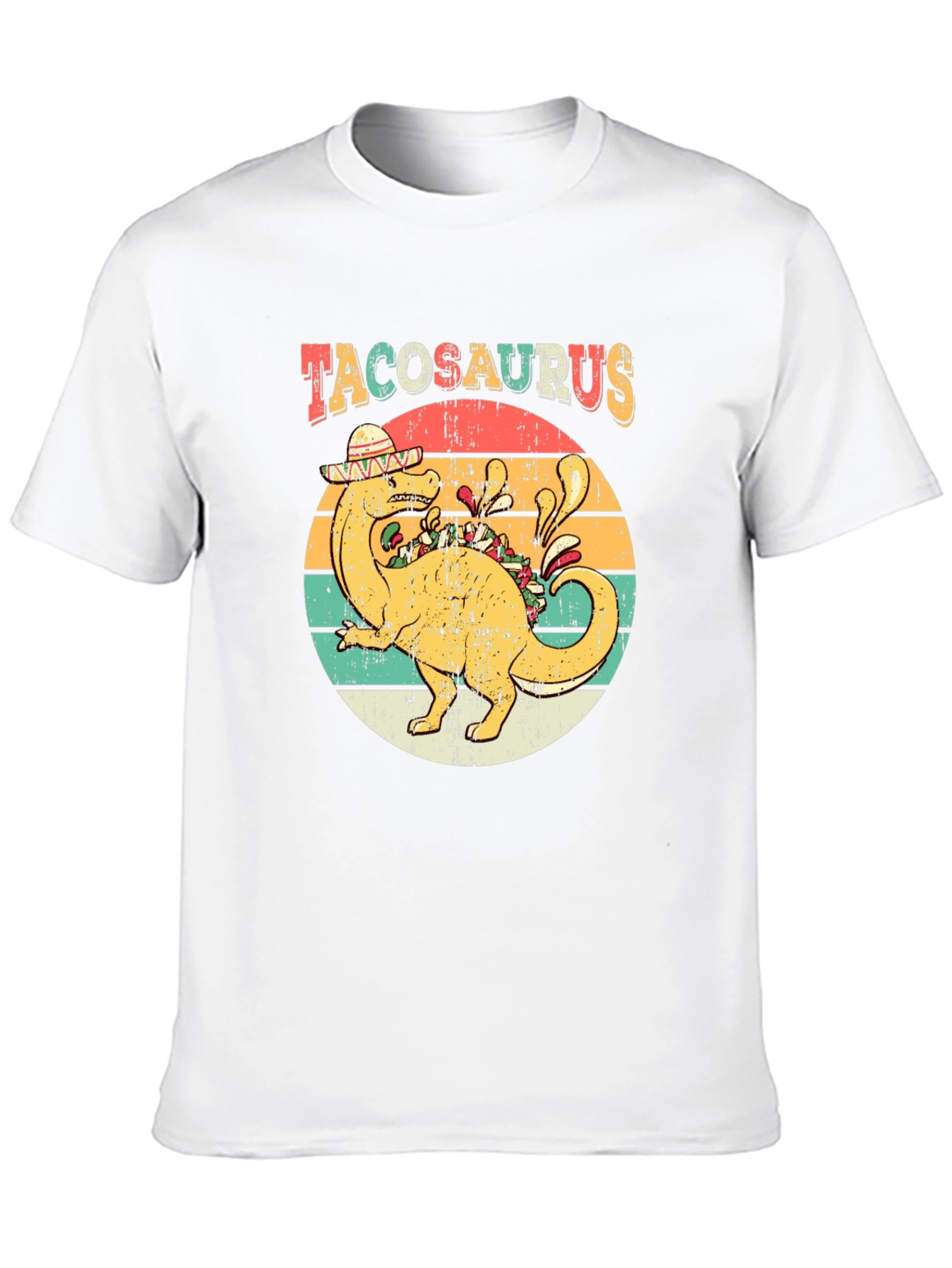 Tacosaurus Retro T-Shirt - Funny Dinosaur Taco Lover Tee