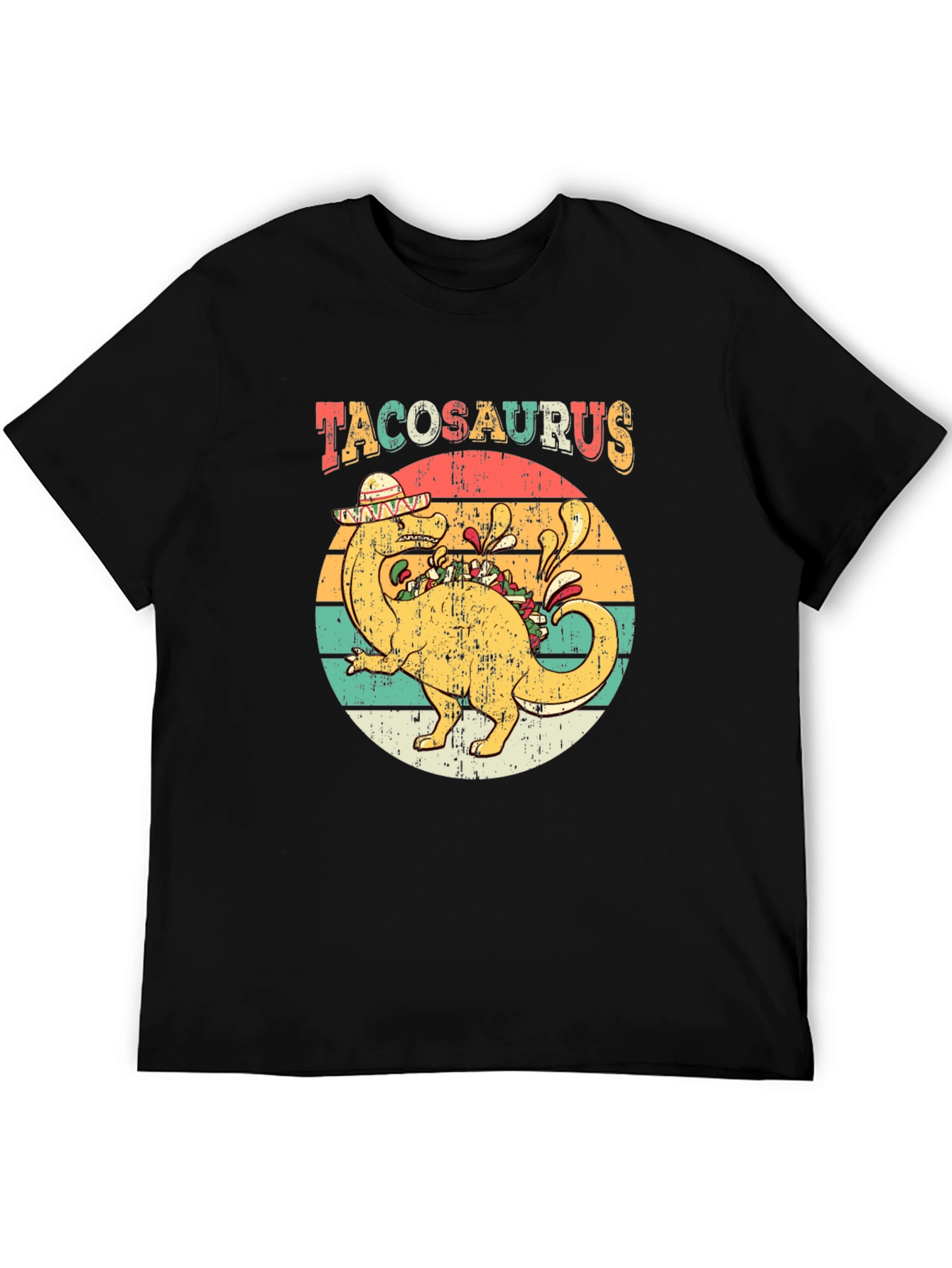 Tacosaurus Retro T-Shirt - Funny Dinosaur Taco Lover Tee