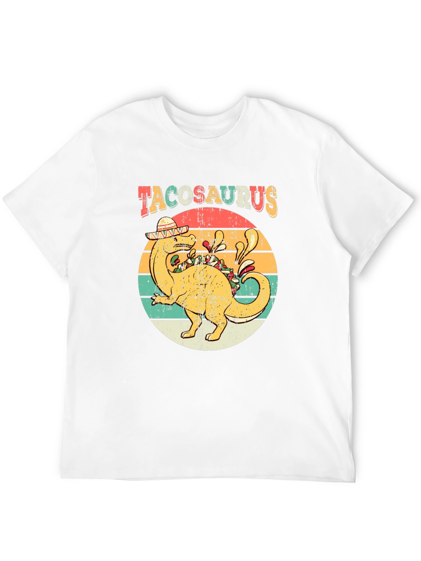 Tacosaurus Retro T-Shirt - Funny Dinosaur Taco Lover Tee