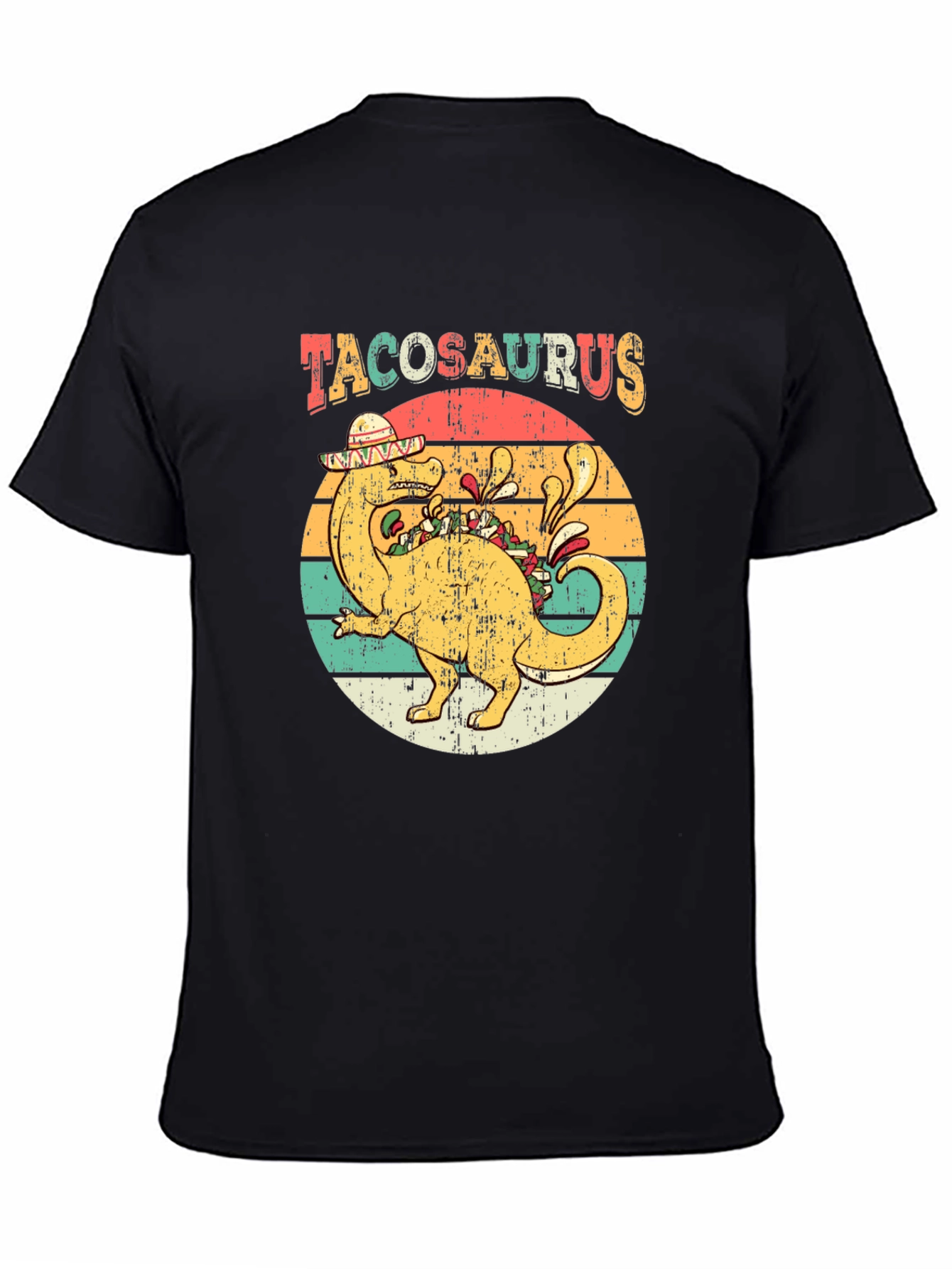 Tacosaurus Retro T-Shirt - Funny Dinosaur Taco Lover Tee