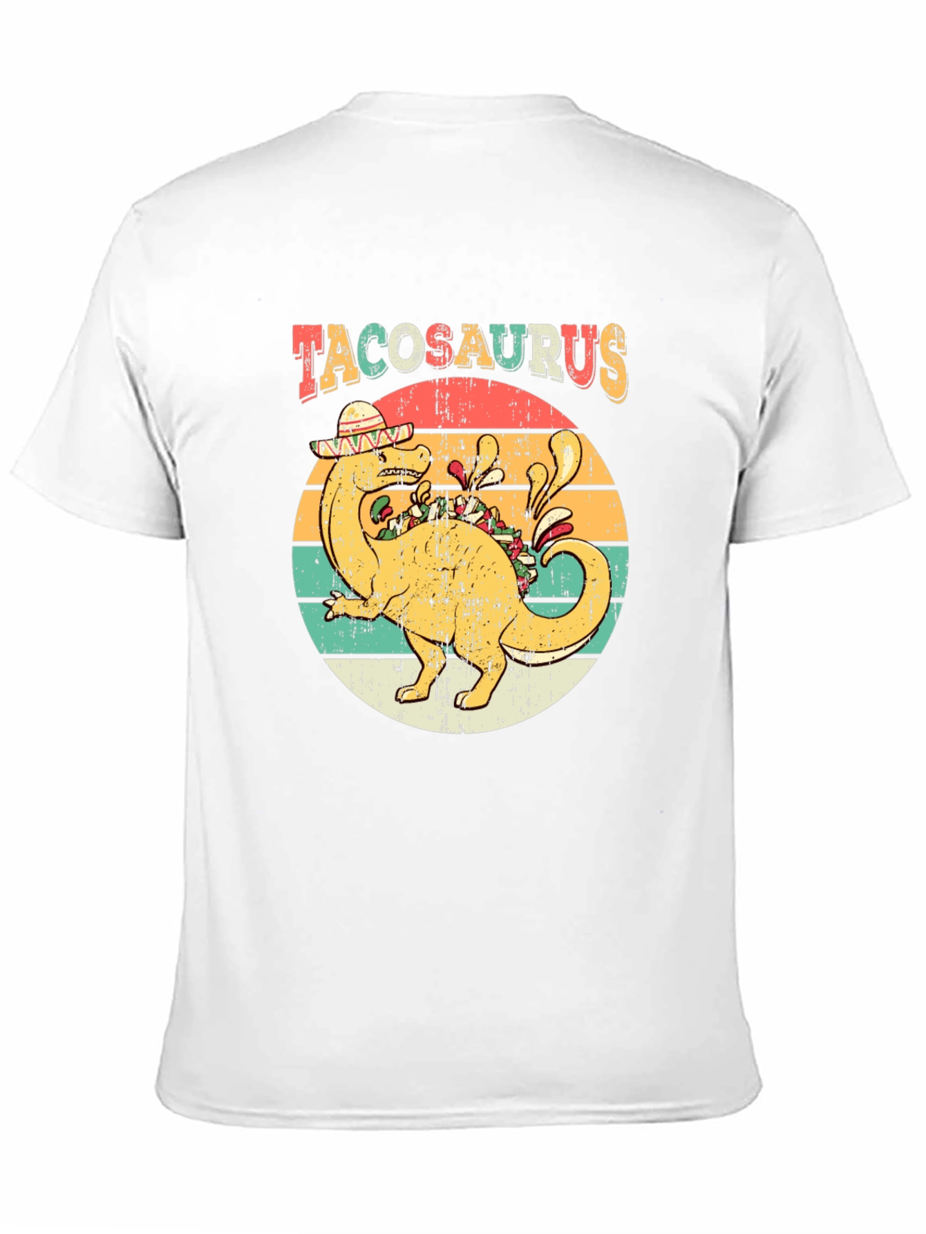 Tacosaurus Retro T-Shirt - Funny Dinosaur Taco Lover Tee