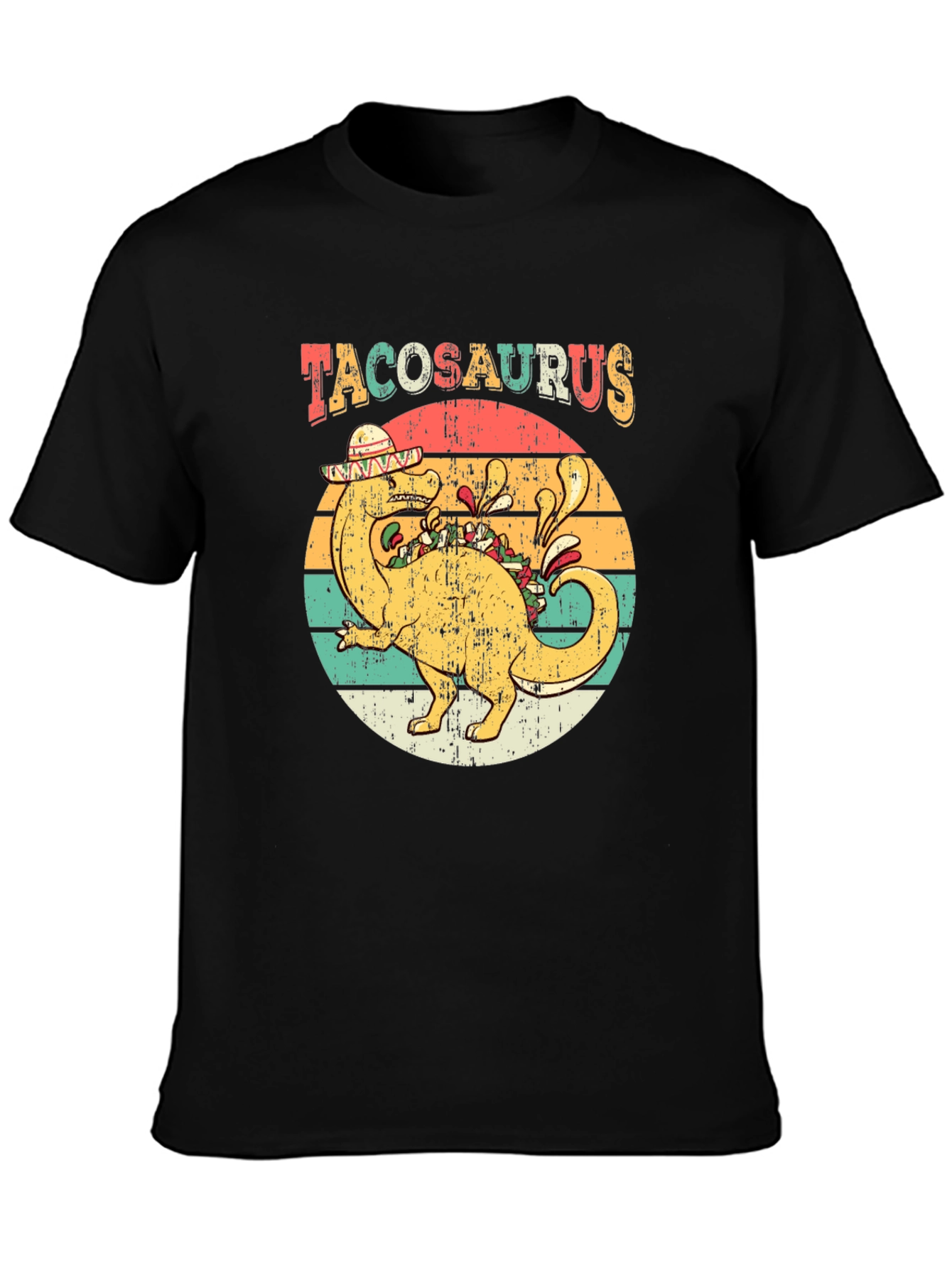 Tacosaurus Retro T-Shirt - Funny Dinosaur Taco Lover Tee