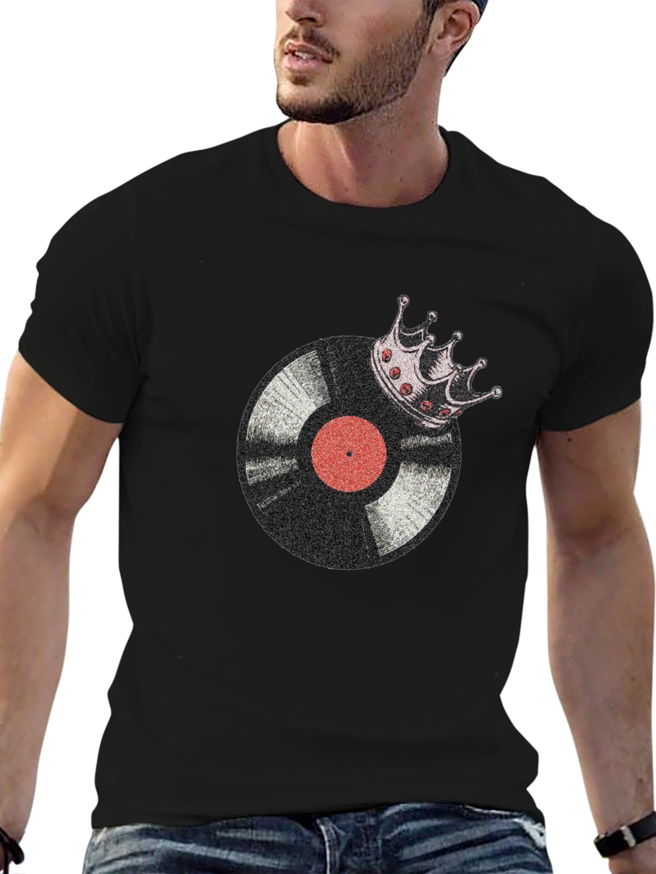 Vinyl King Mens Black Graphic Tee