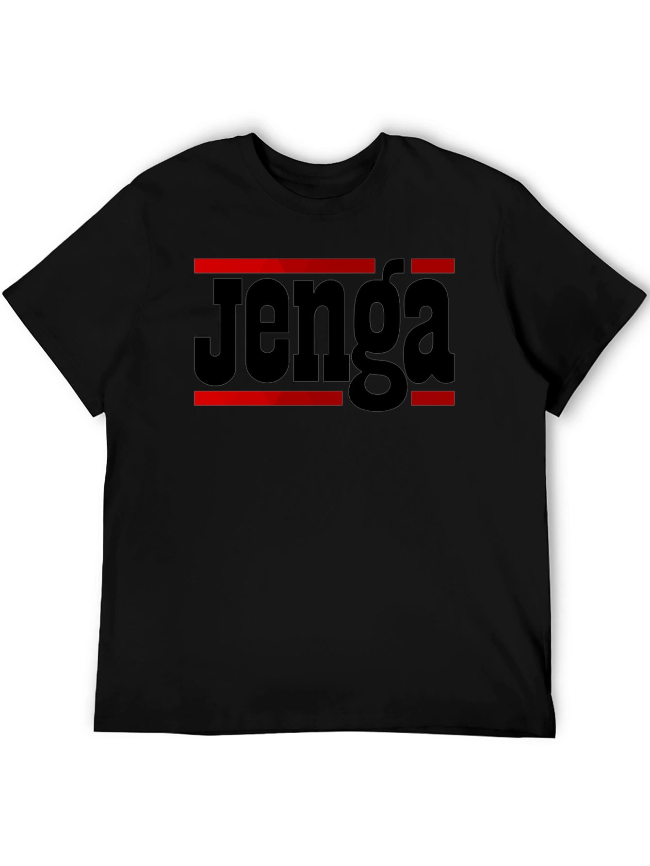 Jenga Game T-Shirt - Black Cotton Blend