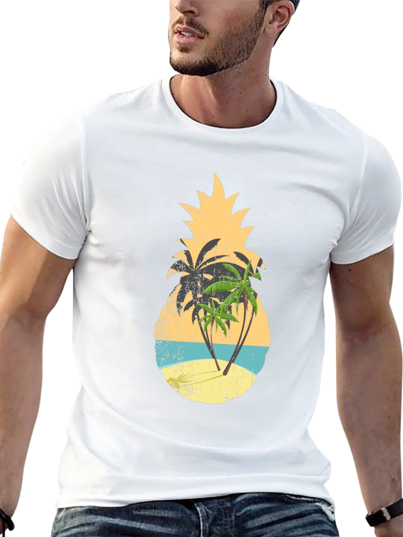 Pineapple Palm Tree Graphic Tee