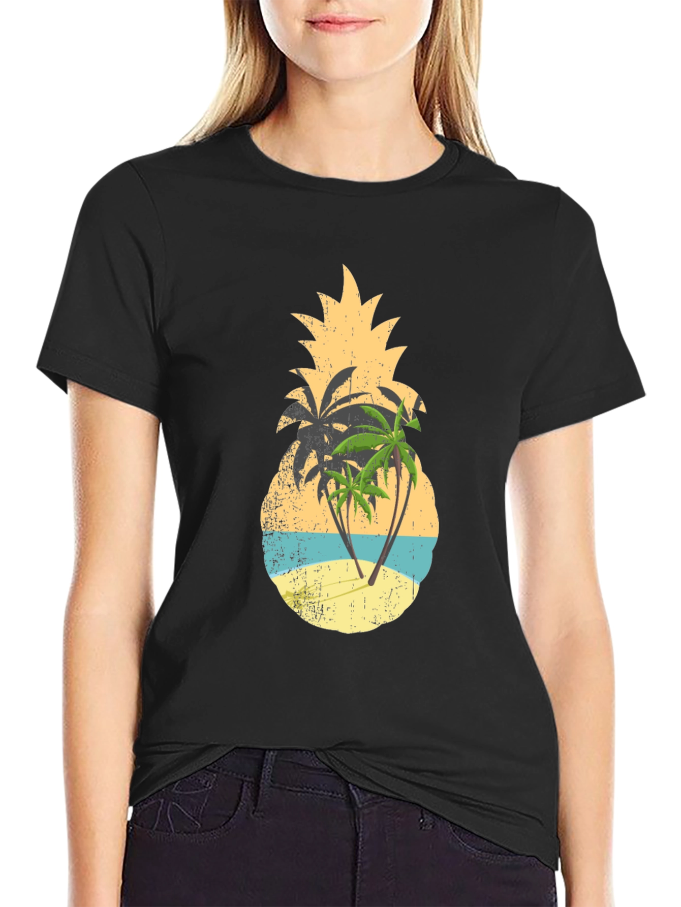 Pineapple Palm Tree Graphic Tee