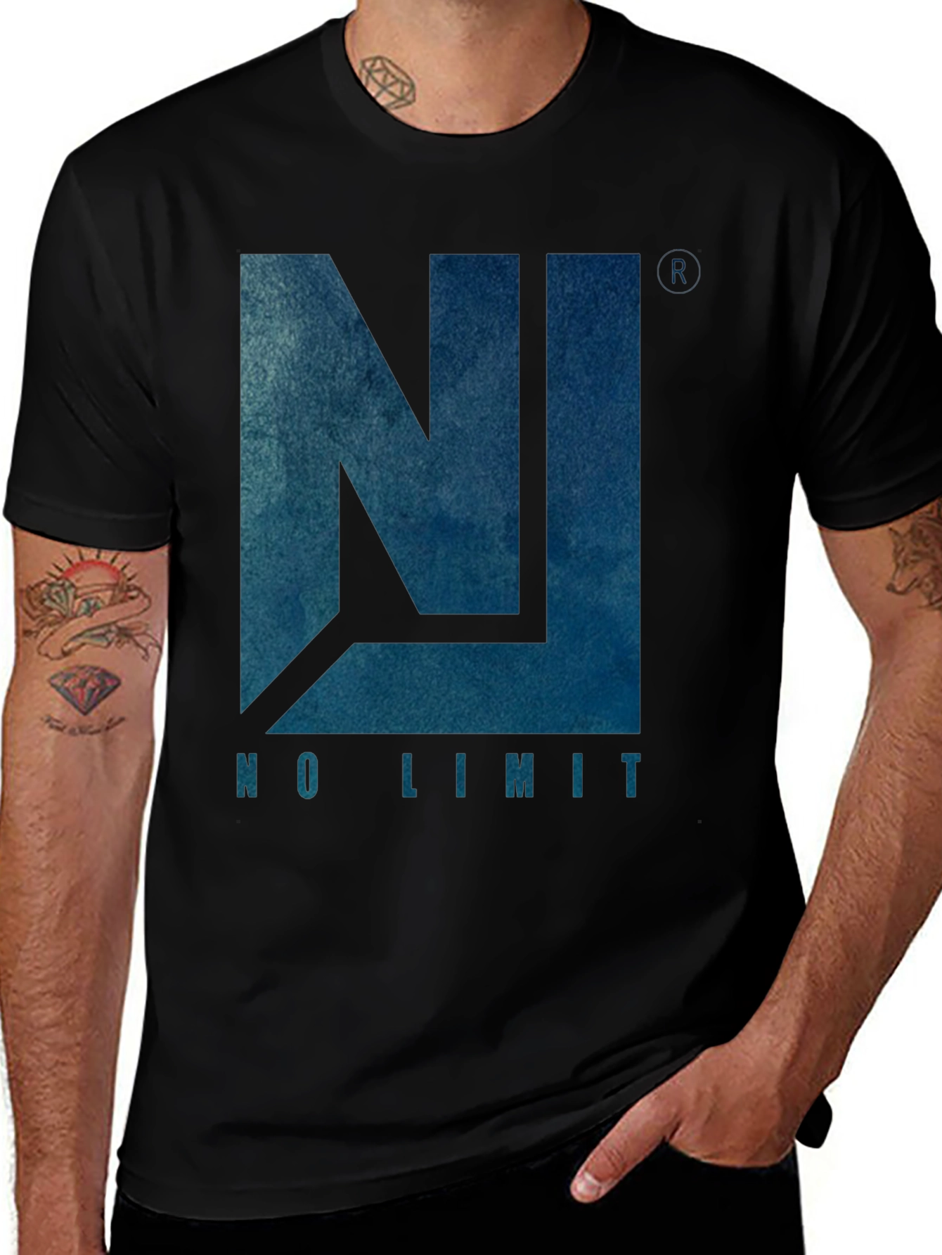 No Limit Graphic Tee - Mens Black Cotton T-Shirt