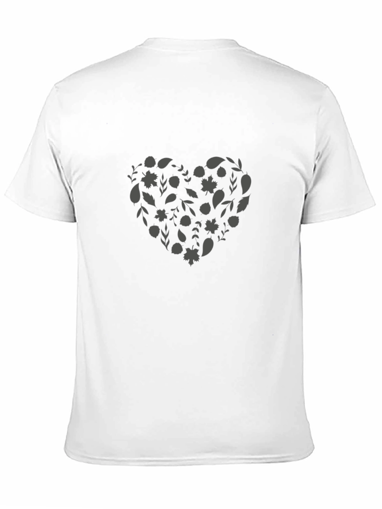 Black T-Shirt with Floral Heart Design