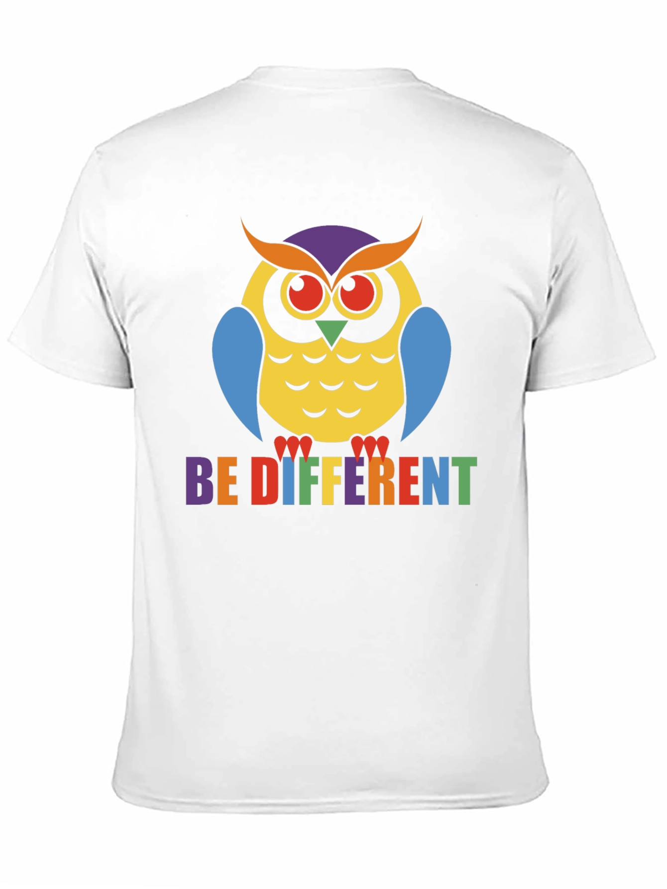 Be Different Owl T-Shirt Pride Tee Black Cotton