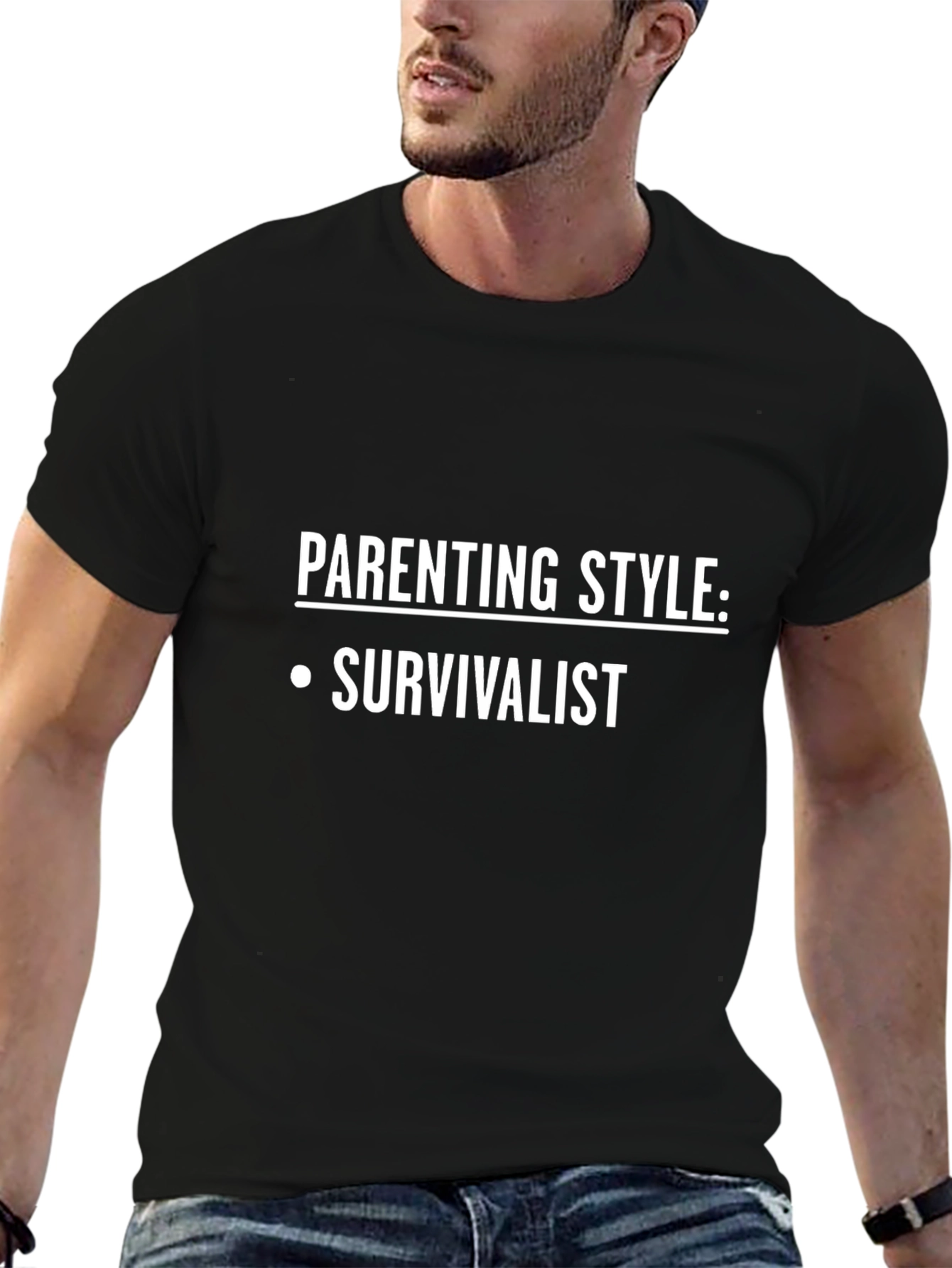 Parenting Style Survivalist Novelty Graphic Tee