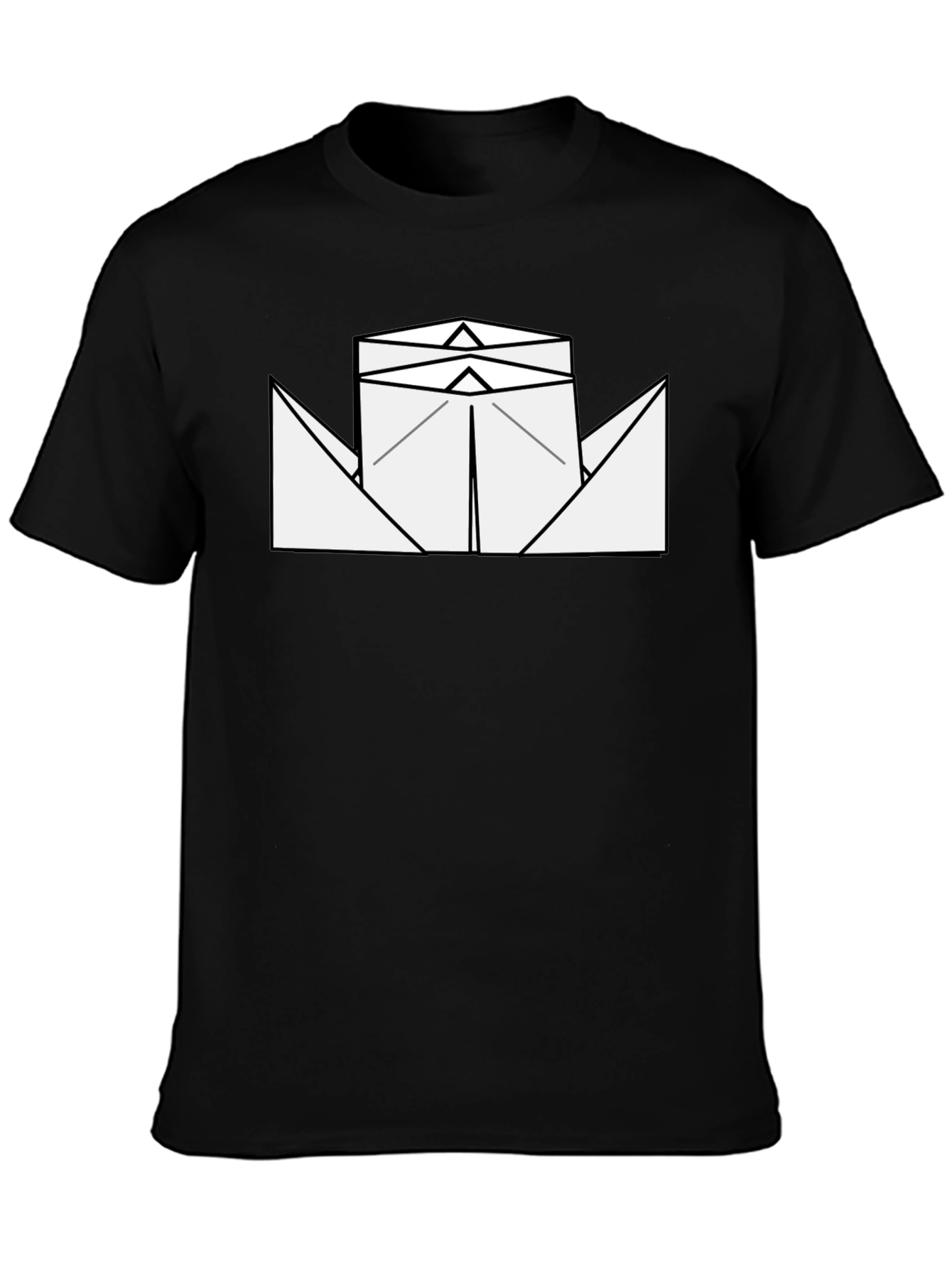 Paper Boat Graphic Tee - Black