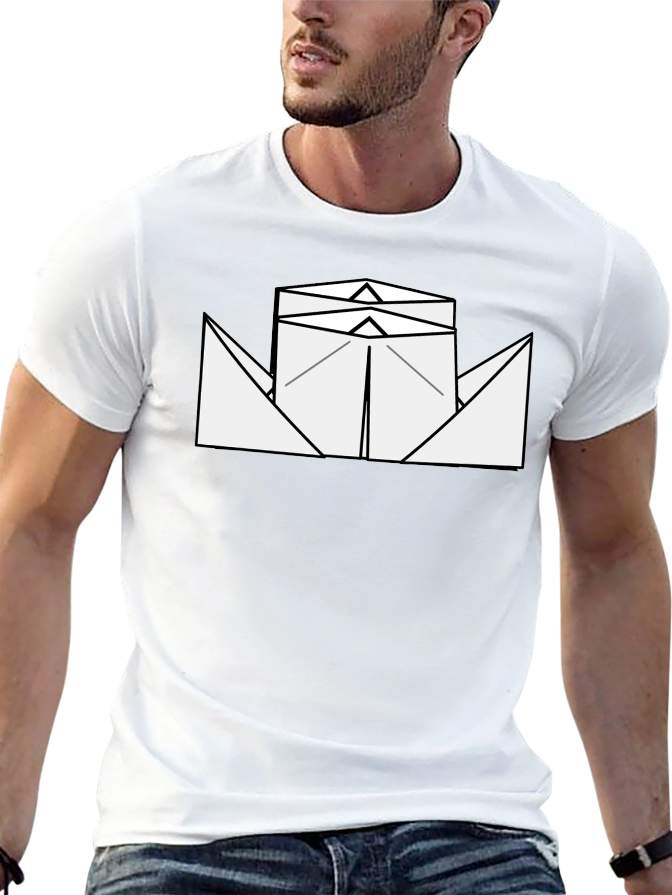 Paper Boat Graphic Tee - Black
