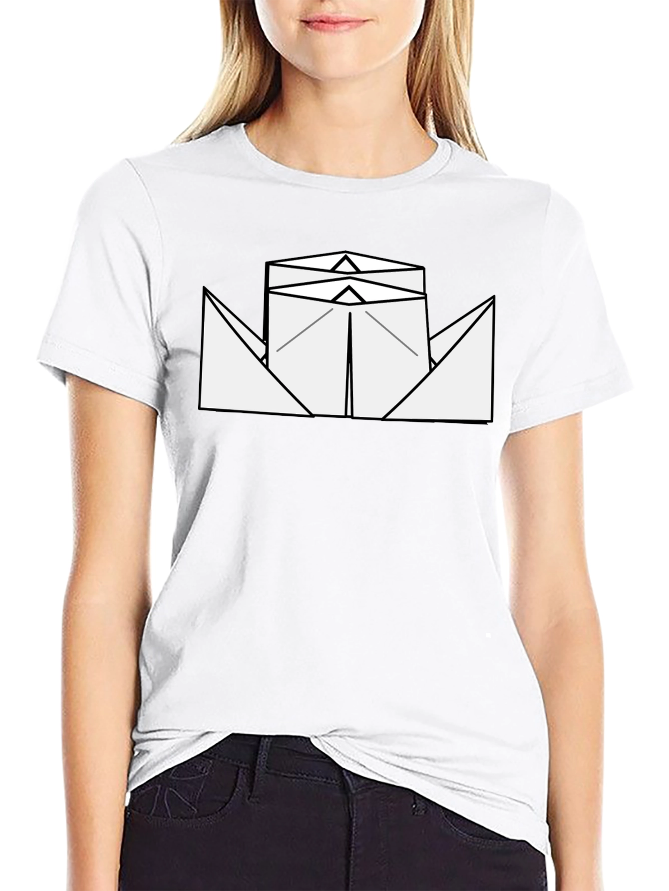 Paper Boat Graphic Tee - Black