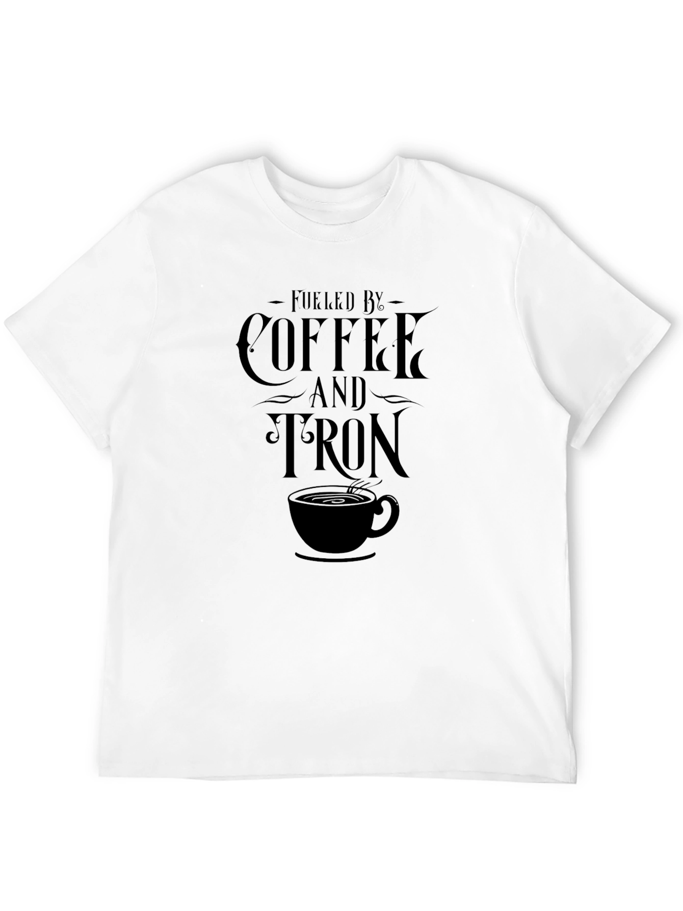 Fueled By Coffee and TRON Black T-Shirt