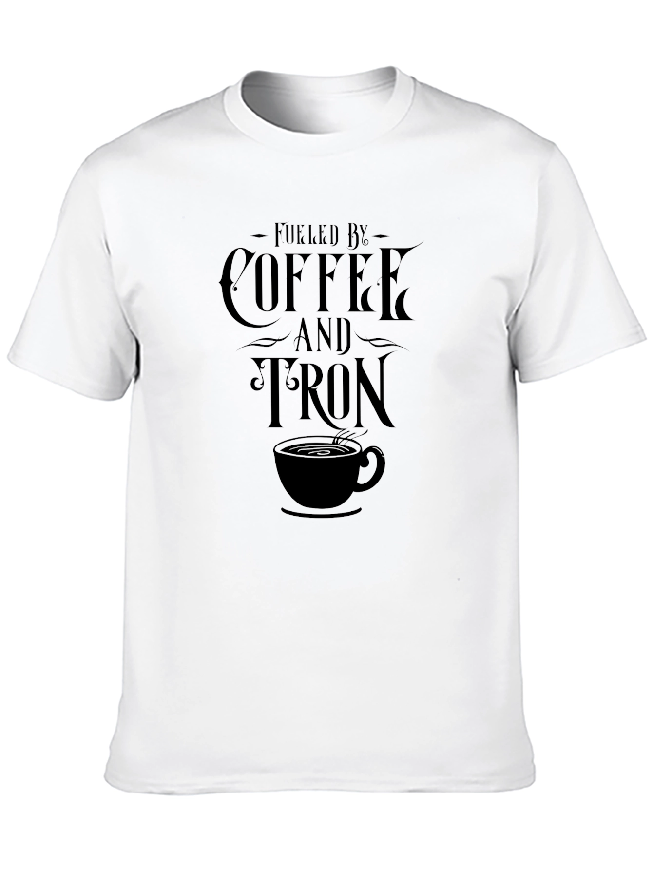 Fueled By Coffee and TRON Black T-Shirt