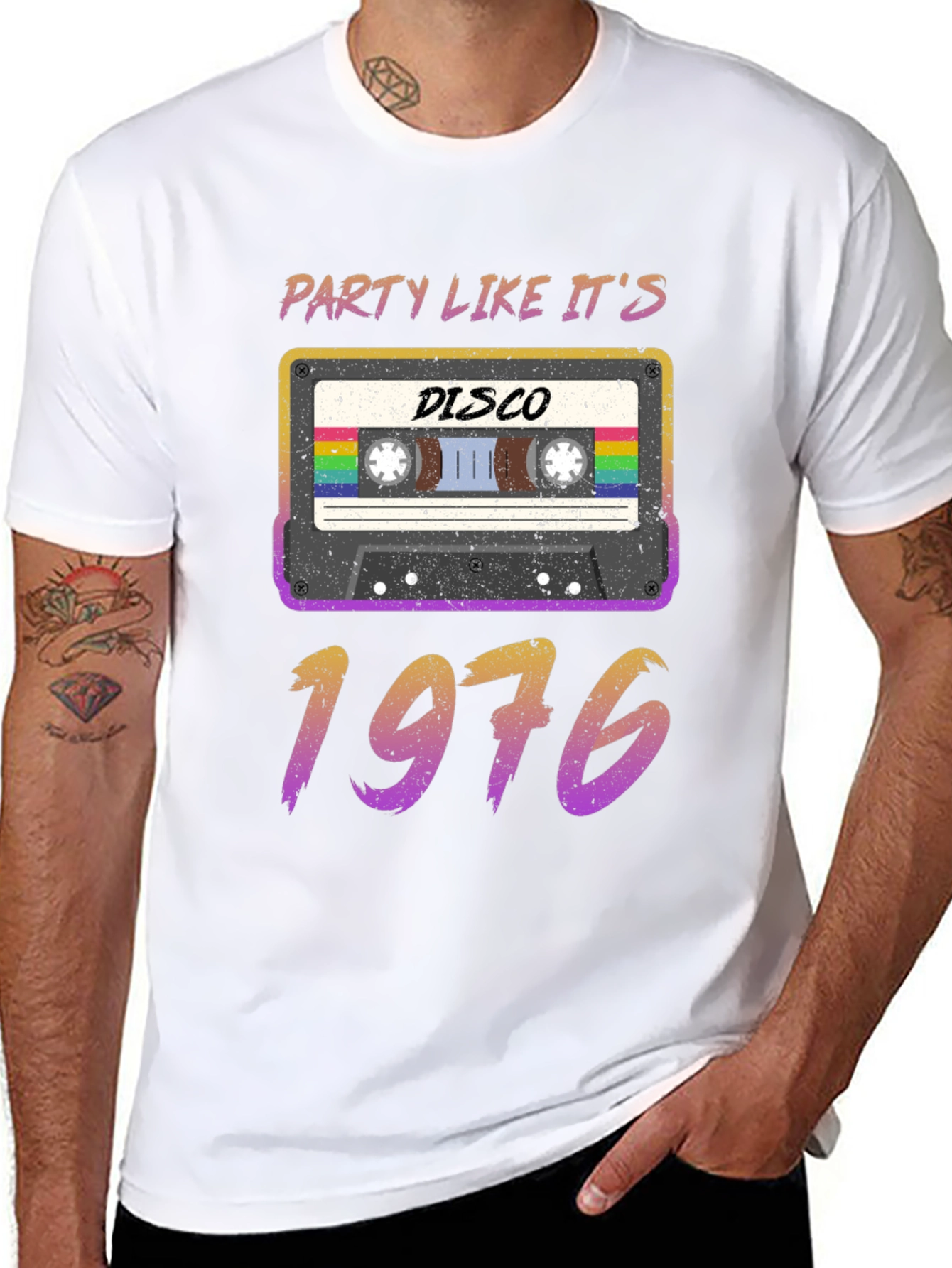 Retro Disco 1976 Cassette Tape T-Shirt