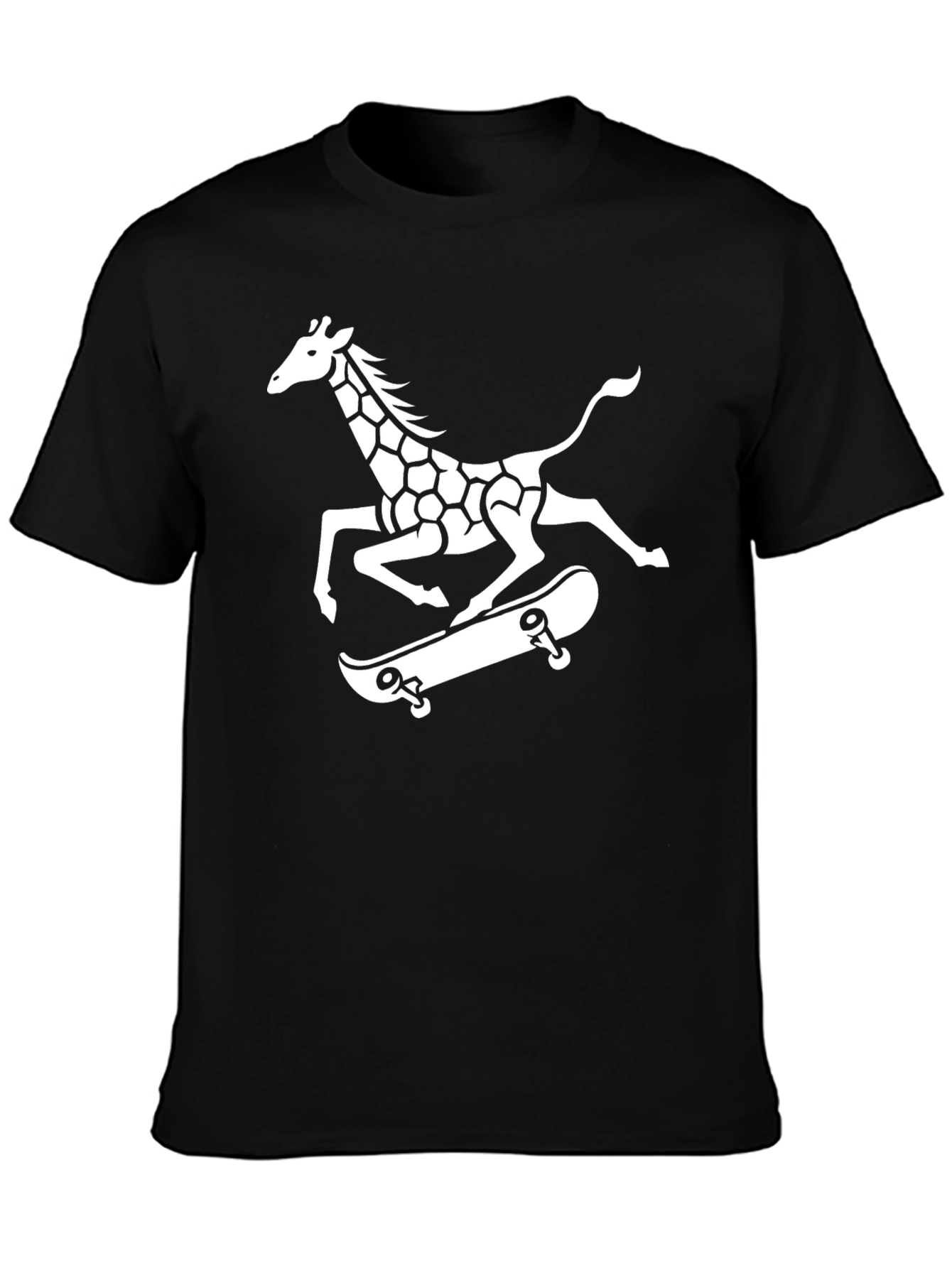 Giraffe Skateboarder Graphic Tee