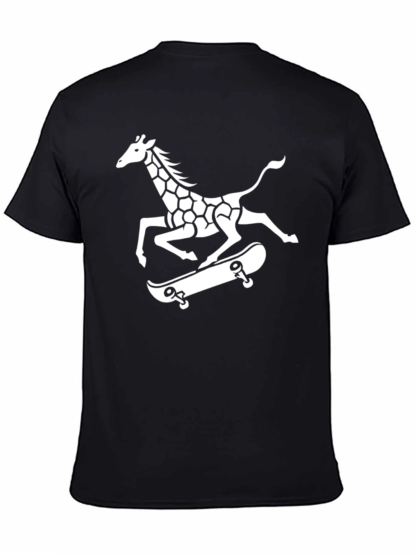 Giraffe Skateboarder Graphic Tee