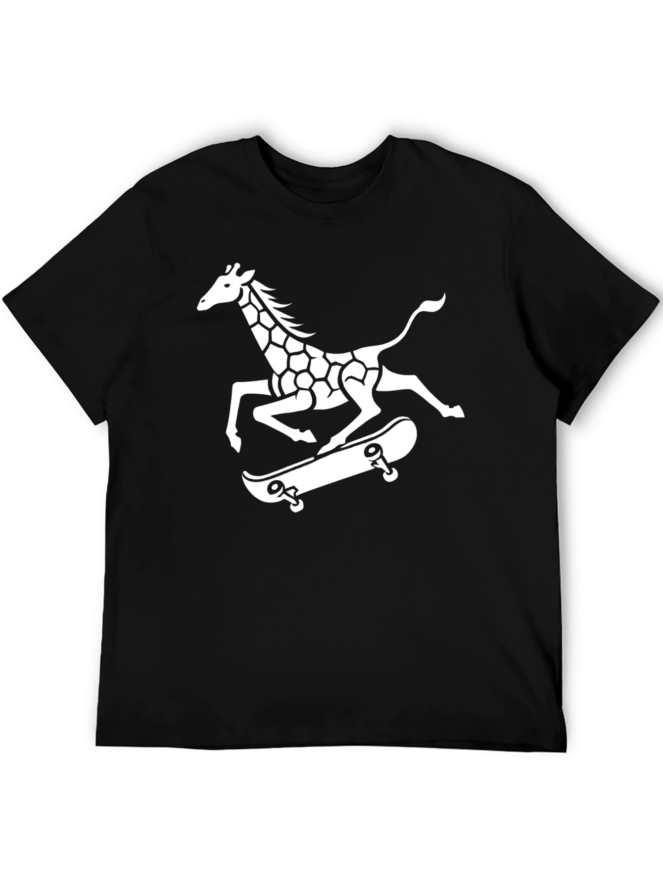 Giraffe Skateboarder Graphic Tee