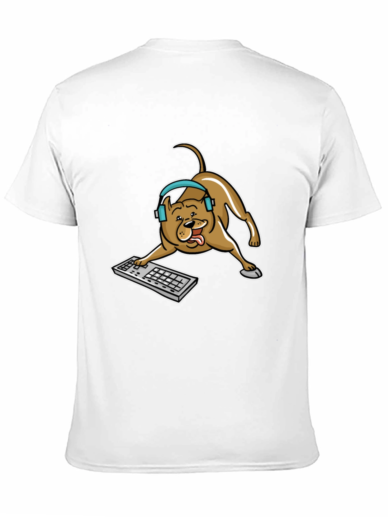 Gamer Dog Graphic Tee - Cute Canine Keyboard Design