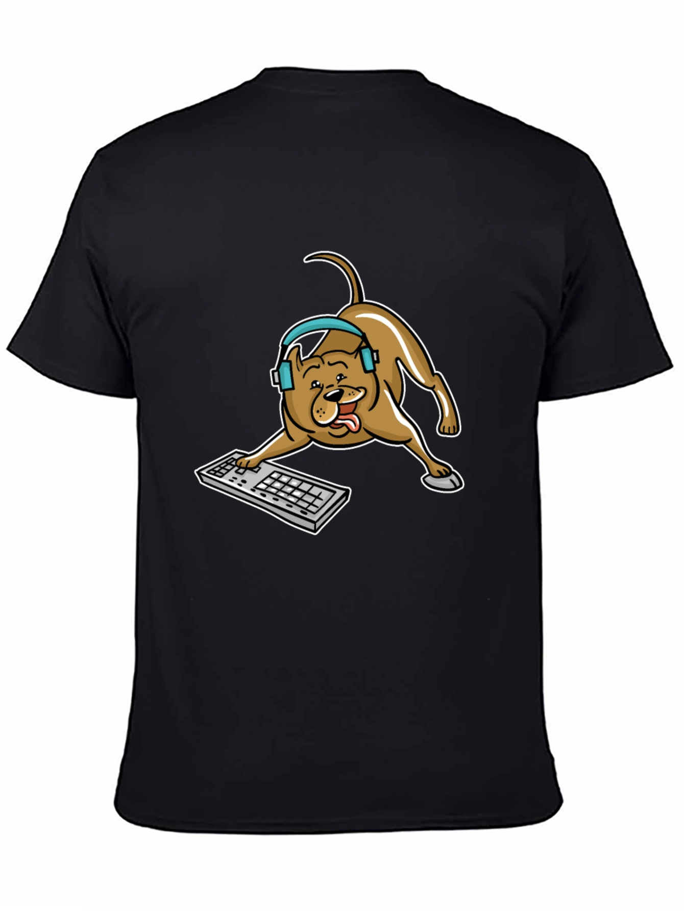 Gamer Dog Graphic Tee - Cute Canine Keyboard Design