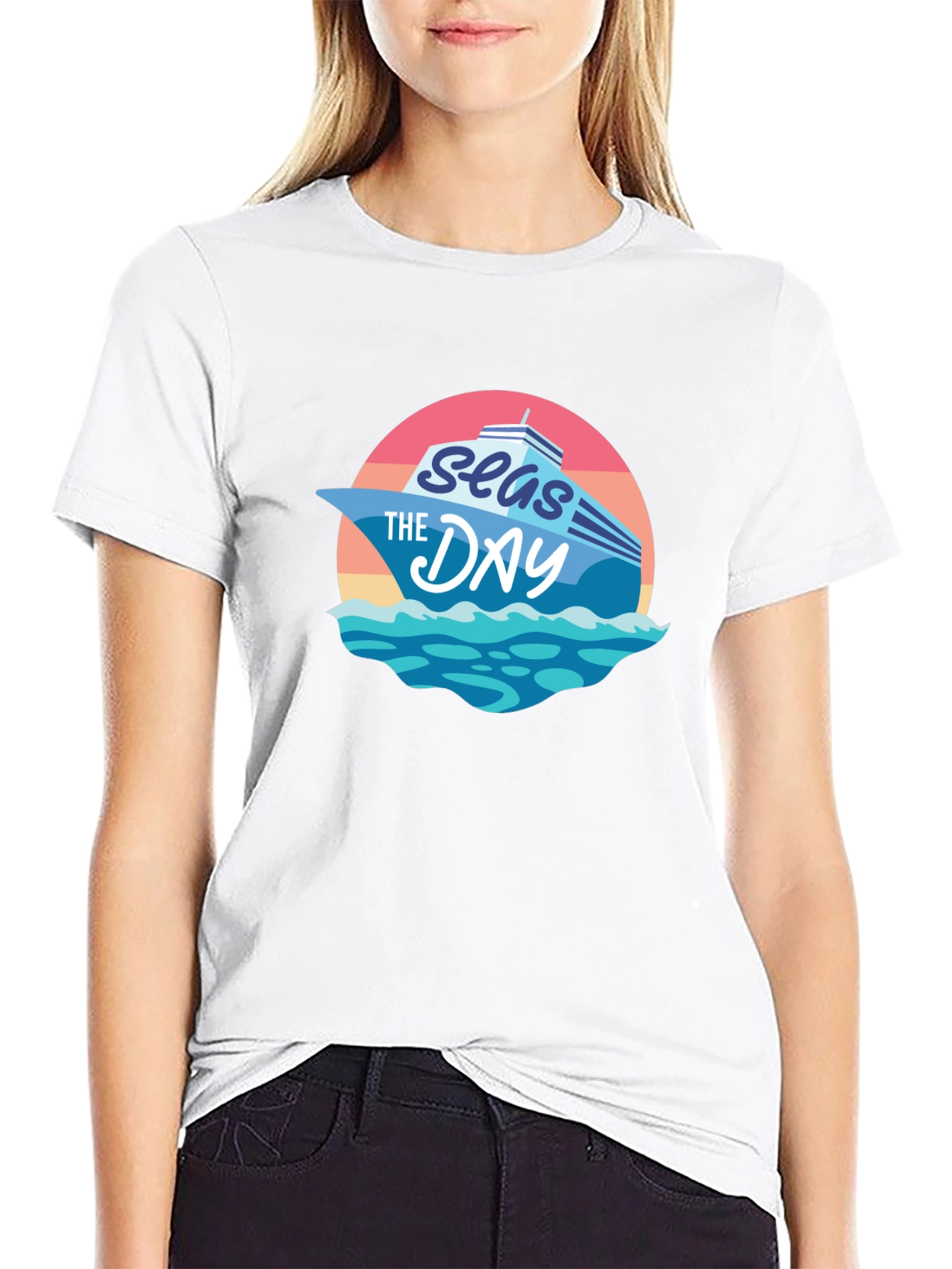 Seas The Day Graphic T-Shirt - Cruise Vacation Tee