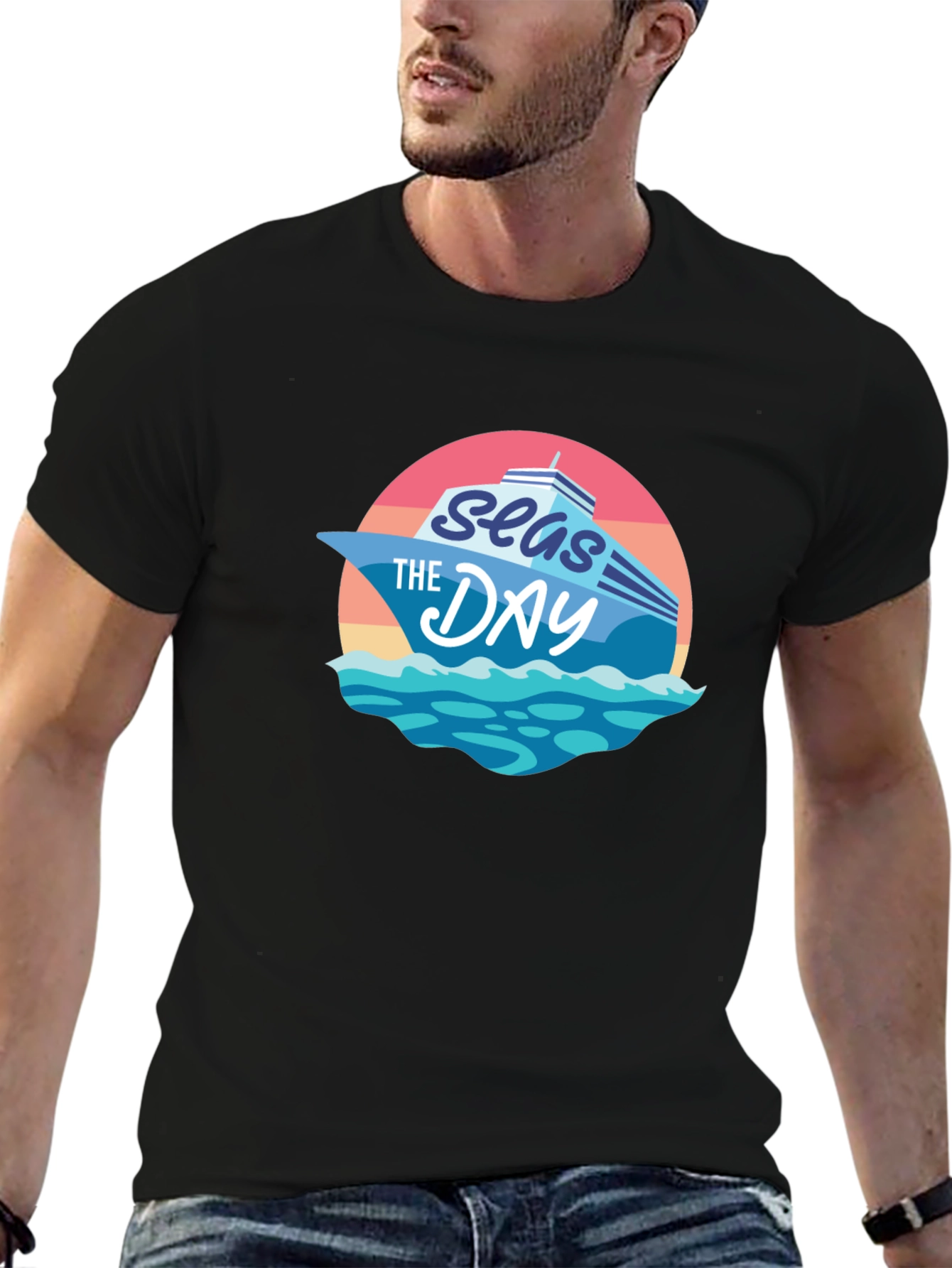 Seas The Day Graphic T-Shirt - Cruise Vacation Tee