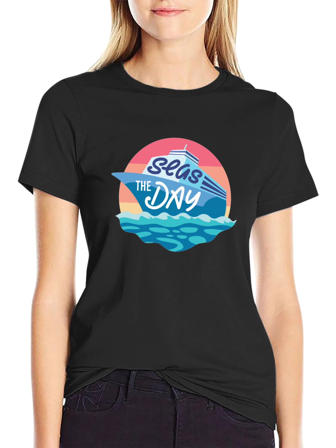 Seas The Day Graphic T-Shirt - Cruise Vacation Tee