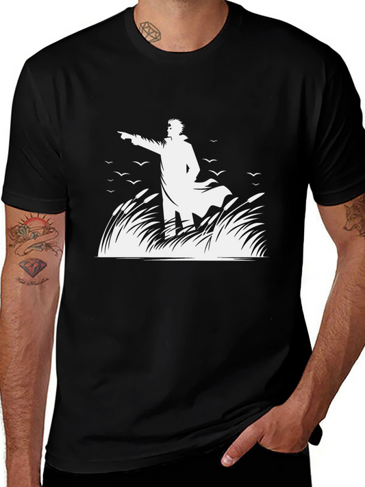 Literary Silhouette Graphic Tee - Classic Black T-Shirt